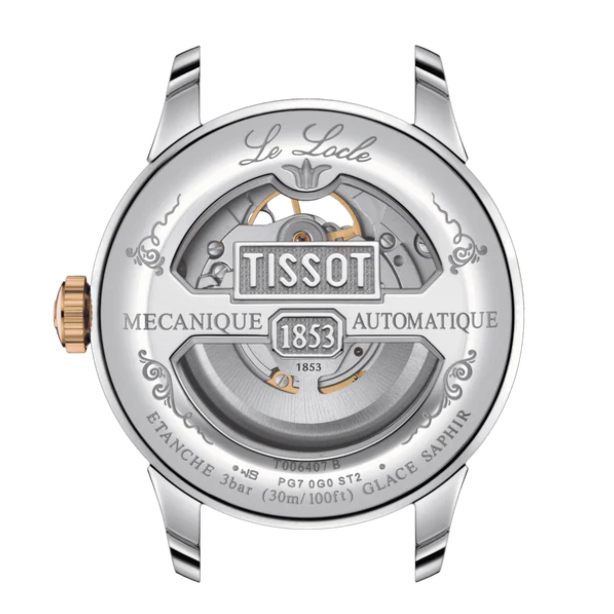 Tissot Le Locle T0064072203302 T006.407.22.033.02 Silver Dial Powermatic 80 Open Heart Mens Watch