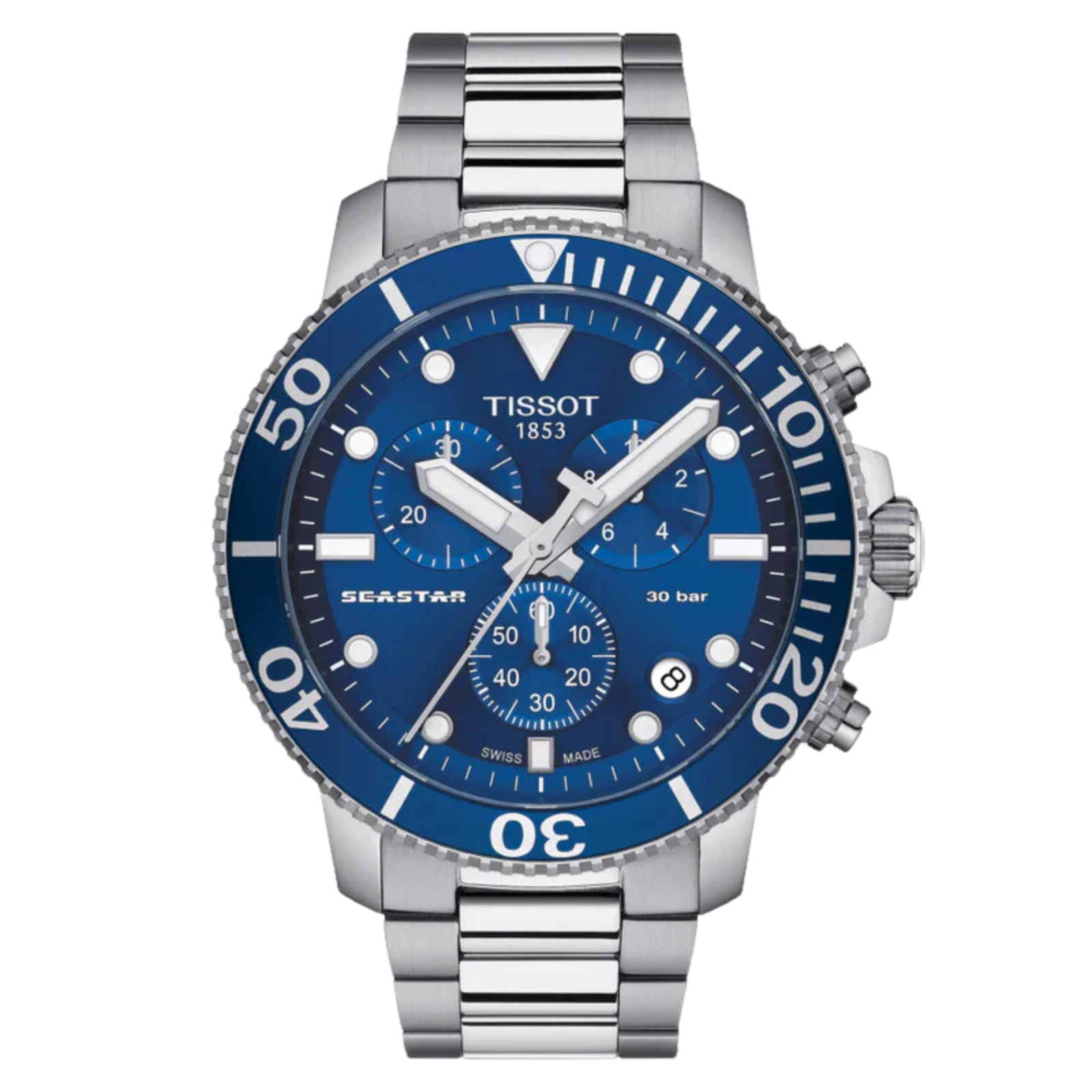 Tissot T1204171104100 T120.417.11.041.00 Seastar 1000 Blue Dial Chronograph Sports Watch