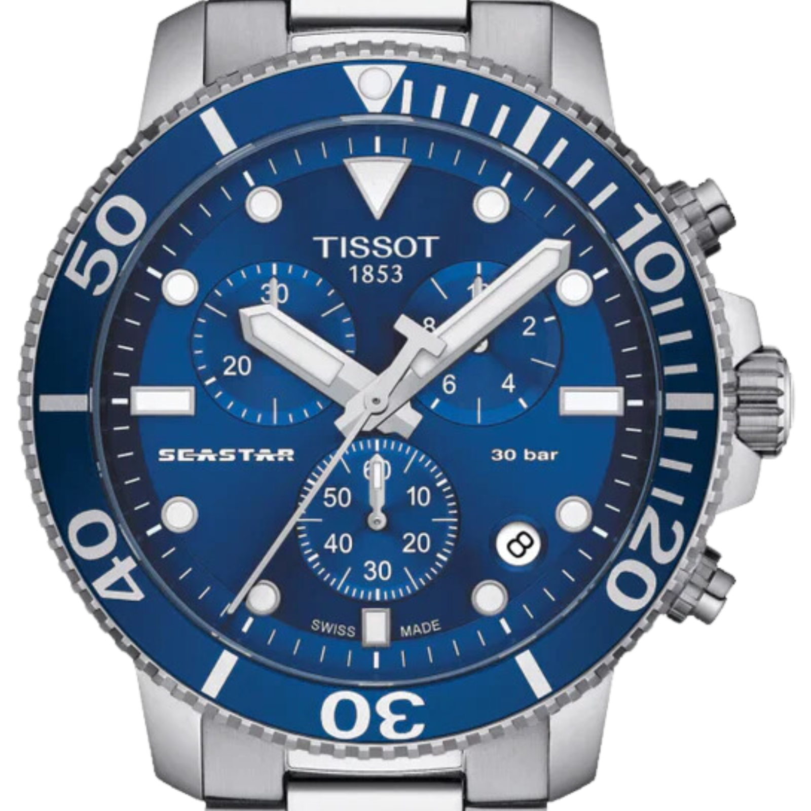 Tissot T1204171104100 T120.417.11.041.00 Seastar 1000 Blue Dial Chronograph Sports Watch