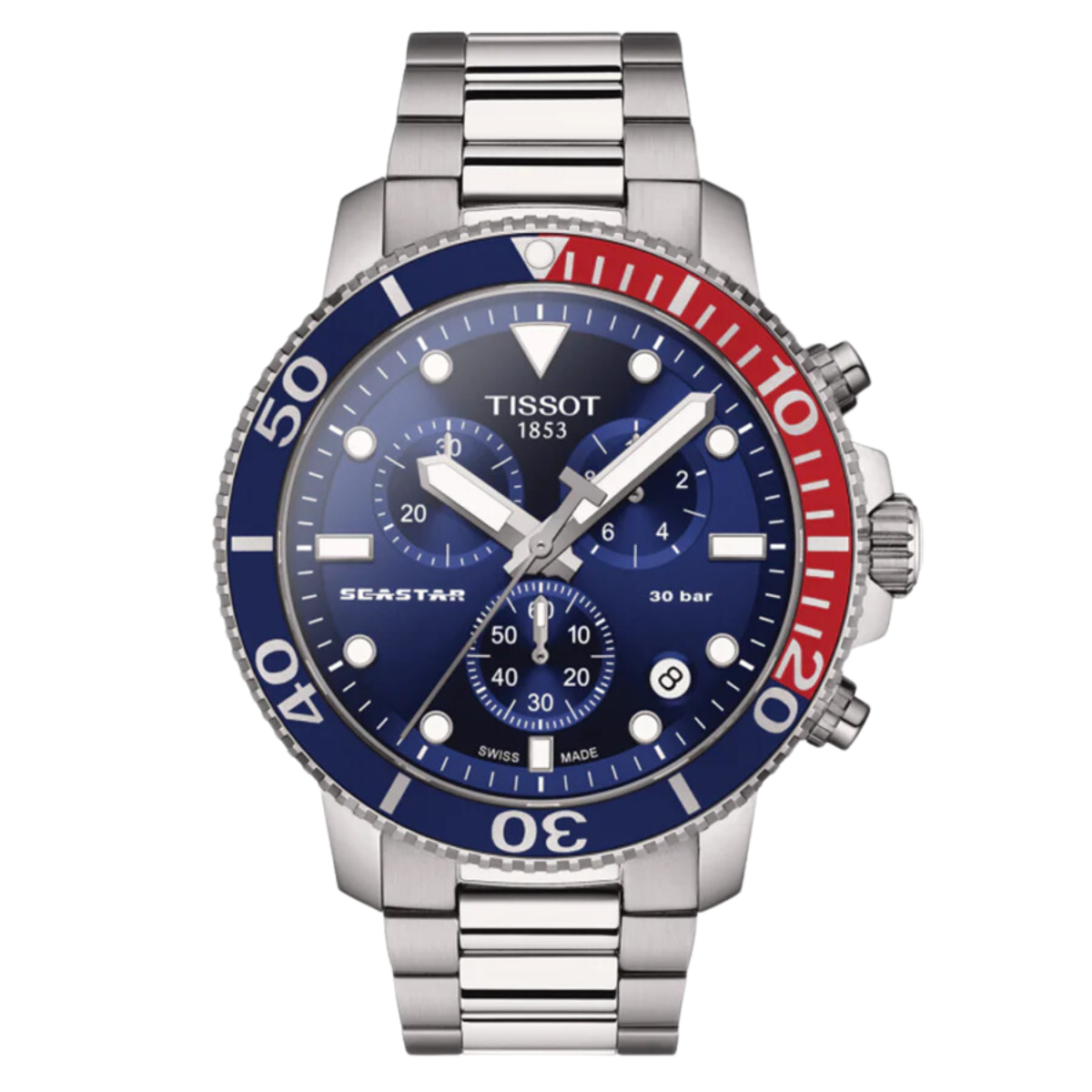 Tissot T1204171104103 T120.417.11.041.03 Seastar 1000 Chronograph Blue Dial Sports Watch