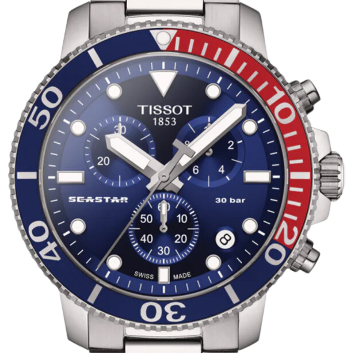 Tissot T1204171104103 T120.417.11.041.03 Seastar 1000 Chronograph Blue Dial Sports Watch