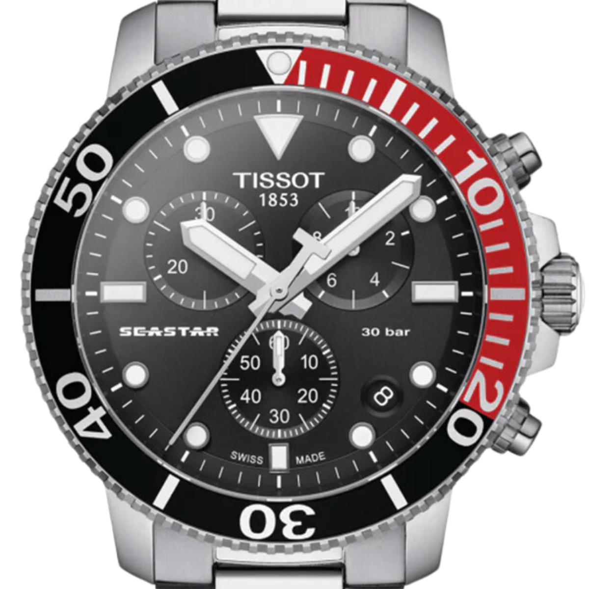 Tissot T1204171105101 T120.417.11.051.01 Seastar 1000 Black Dial Chronograph Sports Watch