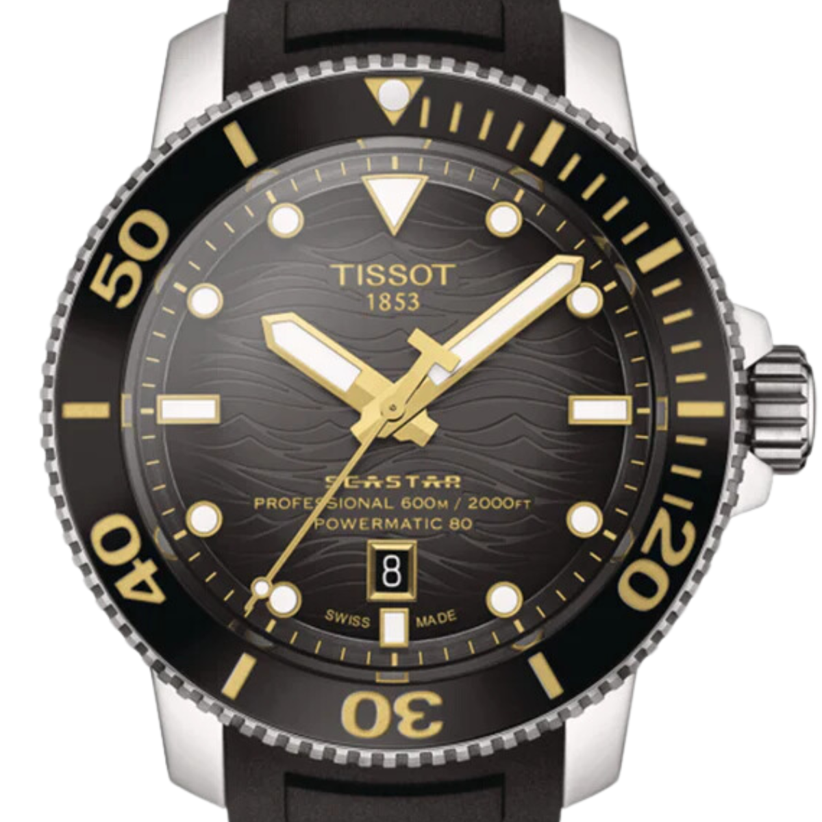 Tissot T1206071744101 T120.607.17.441.01 Seastar 2000 Professional Powermatic 80 Watch