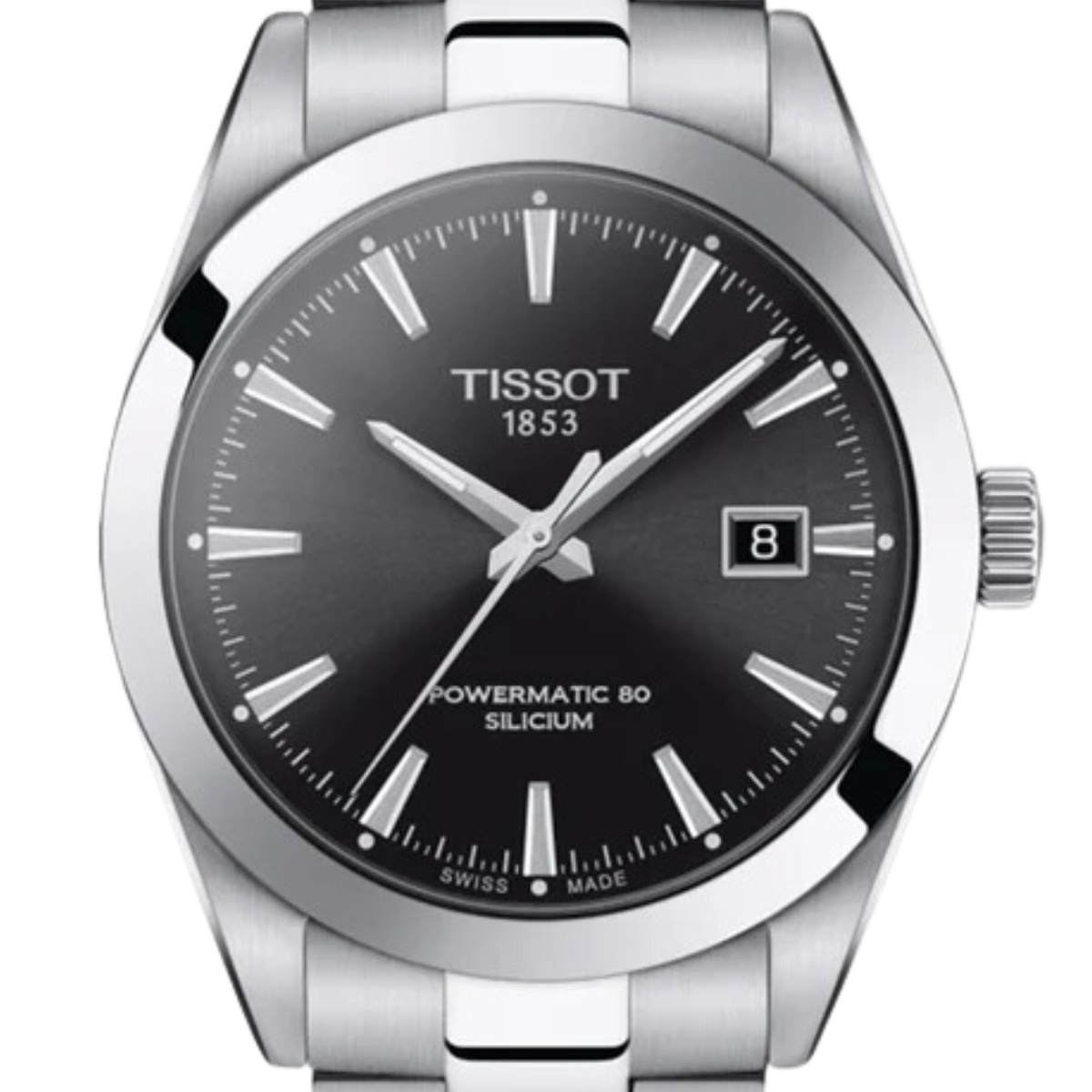 Tissot Gentleman T1274071105100 T127.407.11.051.00 Powermatic 80 Silicium Black Dial Watch