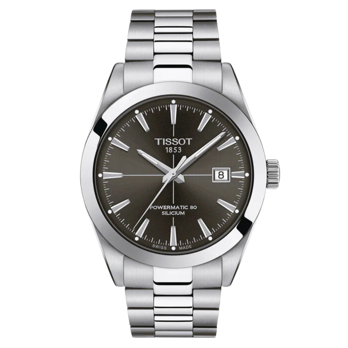 Tissot Gentleman T1274071106101 T127.407.11.061.01 Powermatic 80 Silicium Anthracite Dial Watch