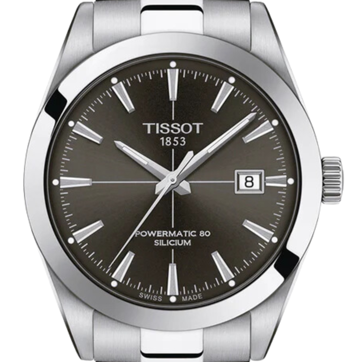 Tissot Gentleman T1274071106101 T127.407.11.061.01 Powermatic 80 Silicium Anthracite Dial Watch