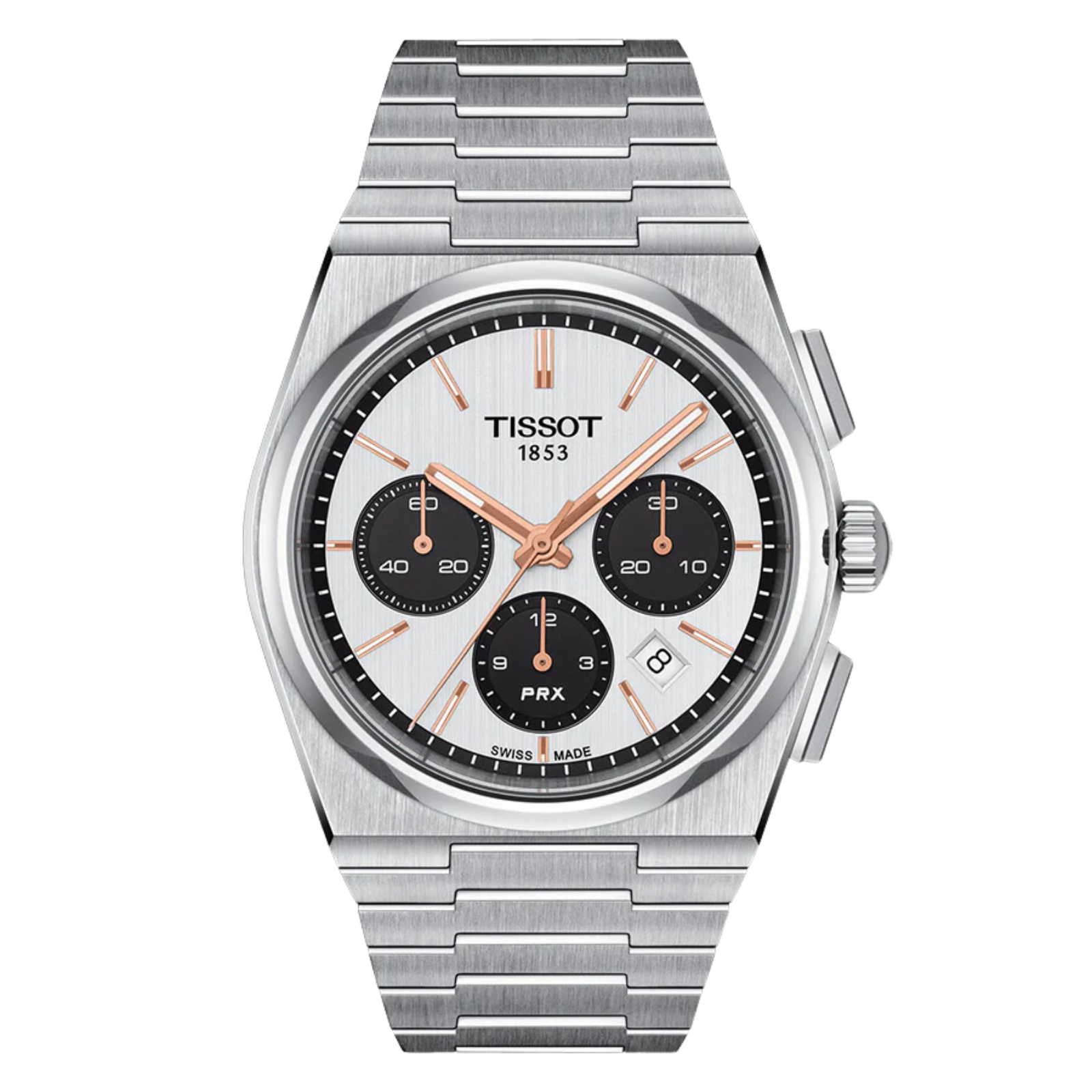 Tissot 1853 PRX Automatic Chronograph T1374271101100 T137.427.11.011.00 White Dial Watch