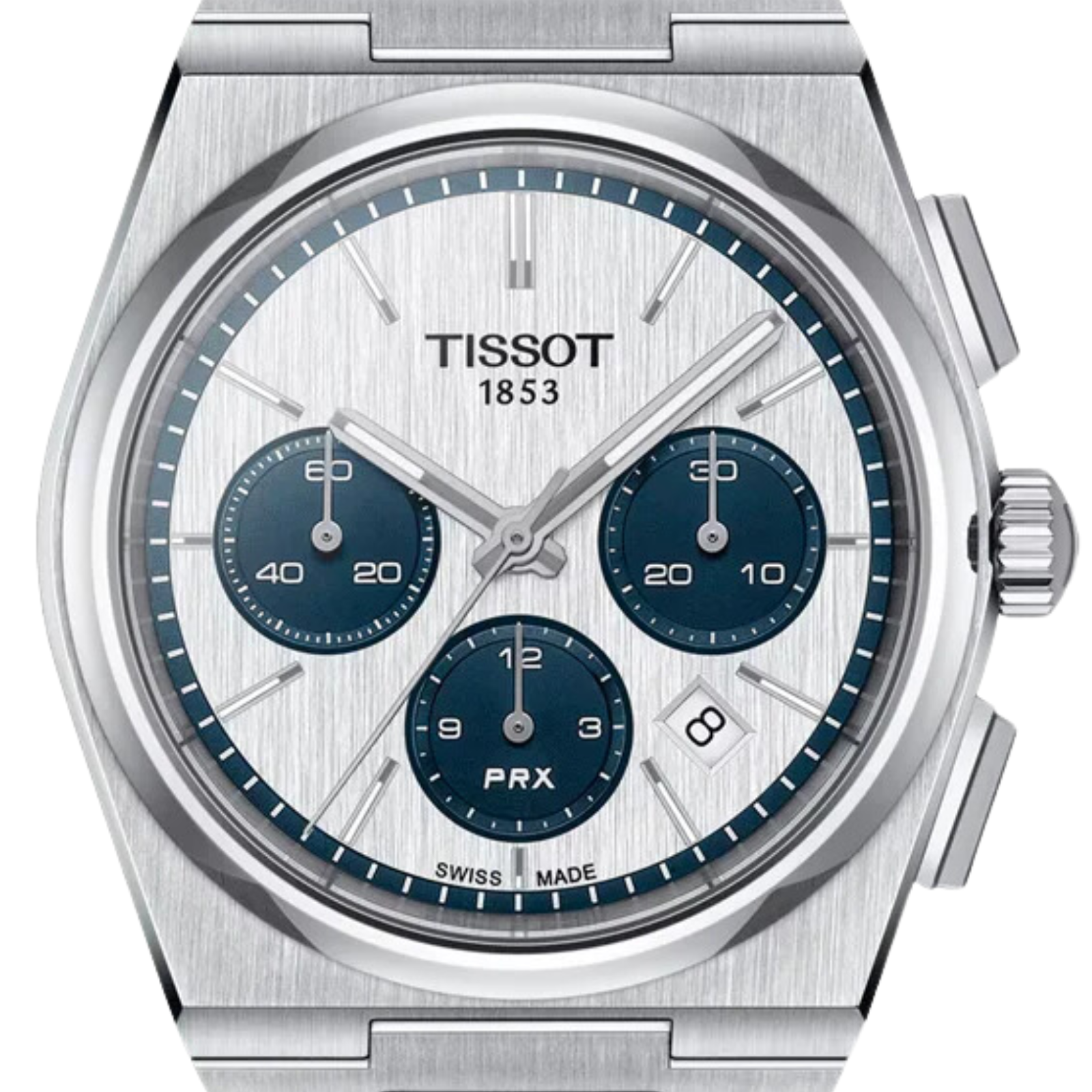Tissot 1853 PRX Automatic Chronograph T1374271101101 T137.427.11.011.01 White Dial Watch