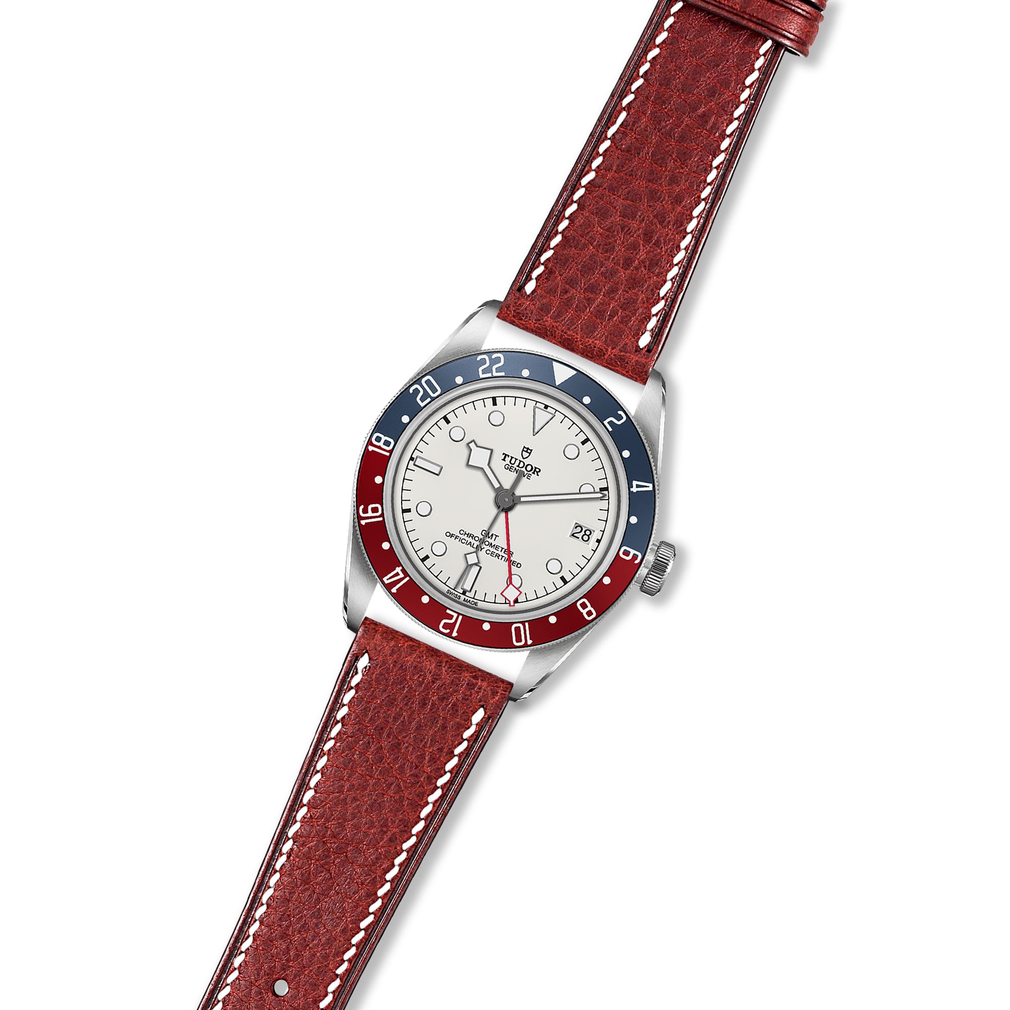 Minerva Box Leather Strap for Tudor Black Bay GMT - Quick-Release - Wine Red (2438)