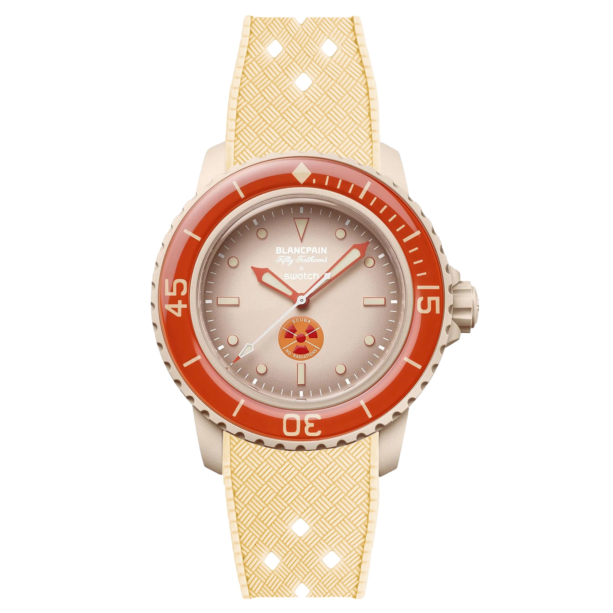 Tropical Rubber Strap for Blancpain X Swatch Artic Ocean - Beige (2415)