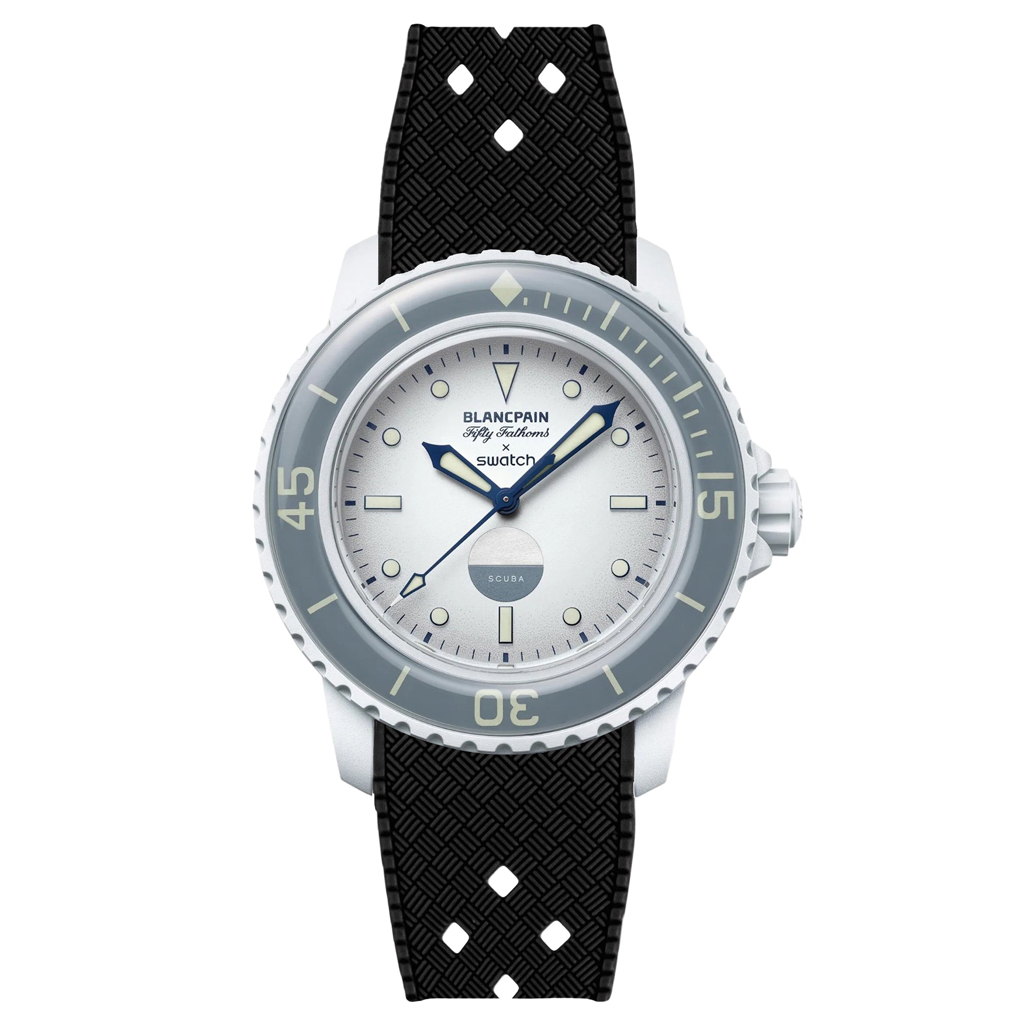 Tropical Rubber Strap for Blancpain X Swatch Antartic Ocean - Black (2415)