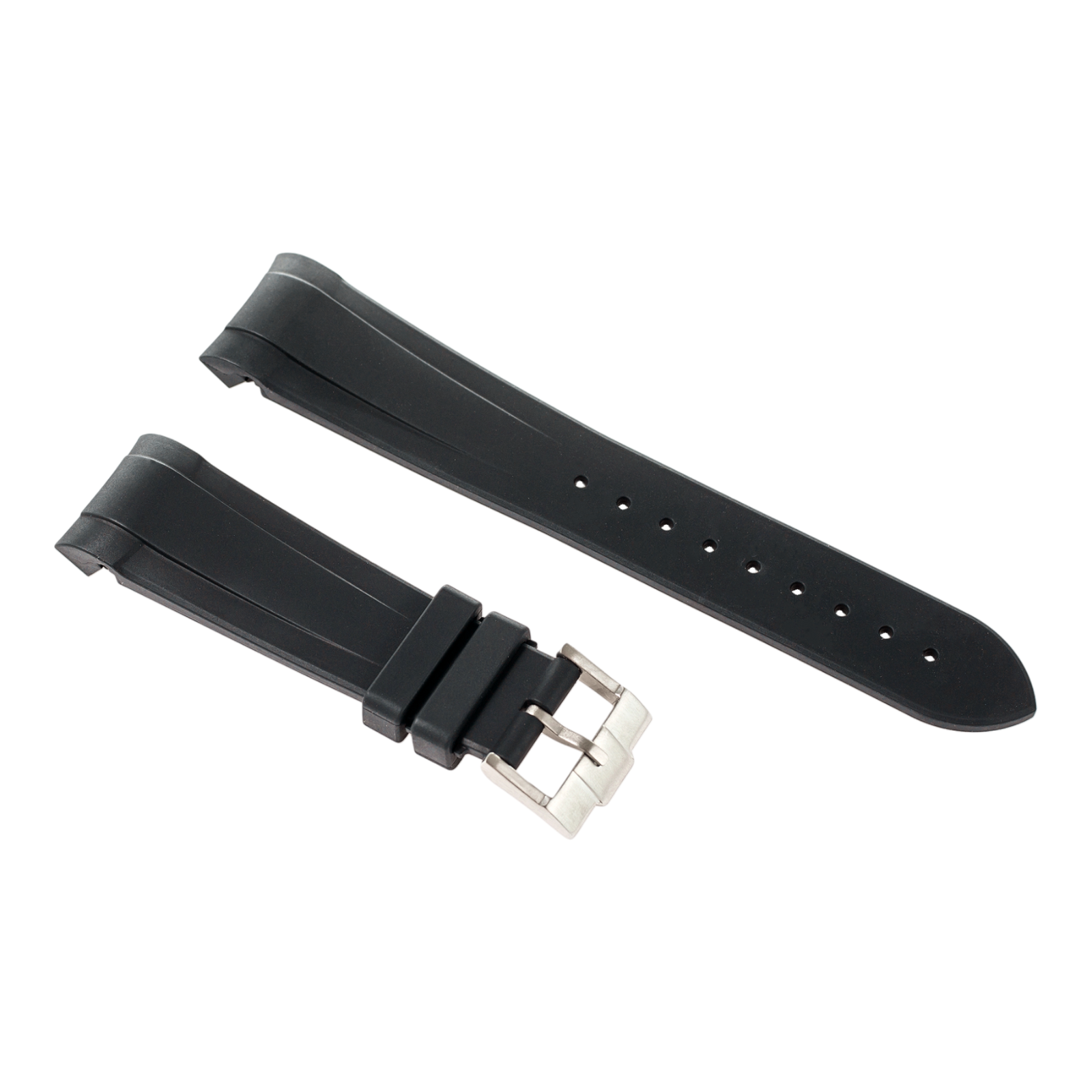 Integrated Curved End FKM Rubber Strap for Tudor Black Bay GMT - Black (2436)