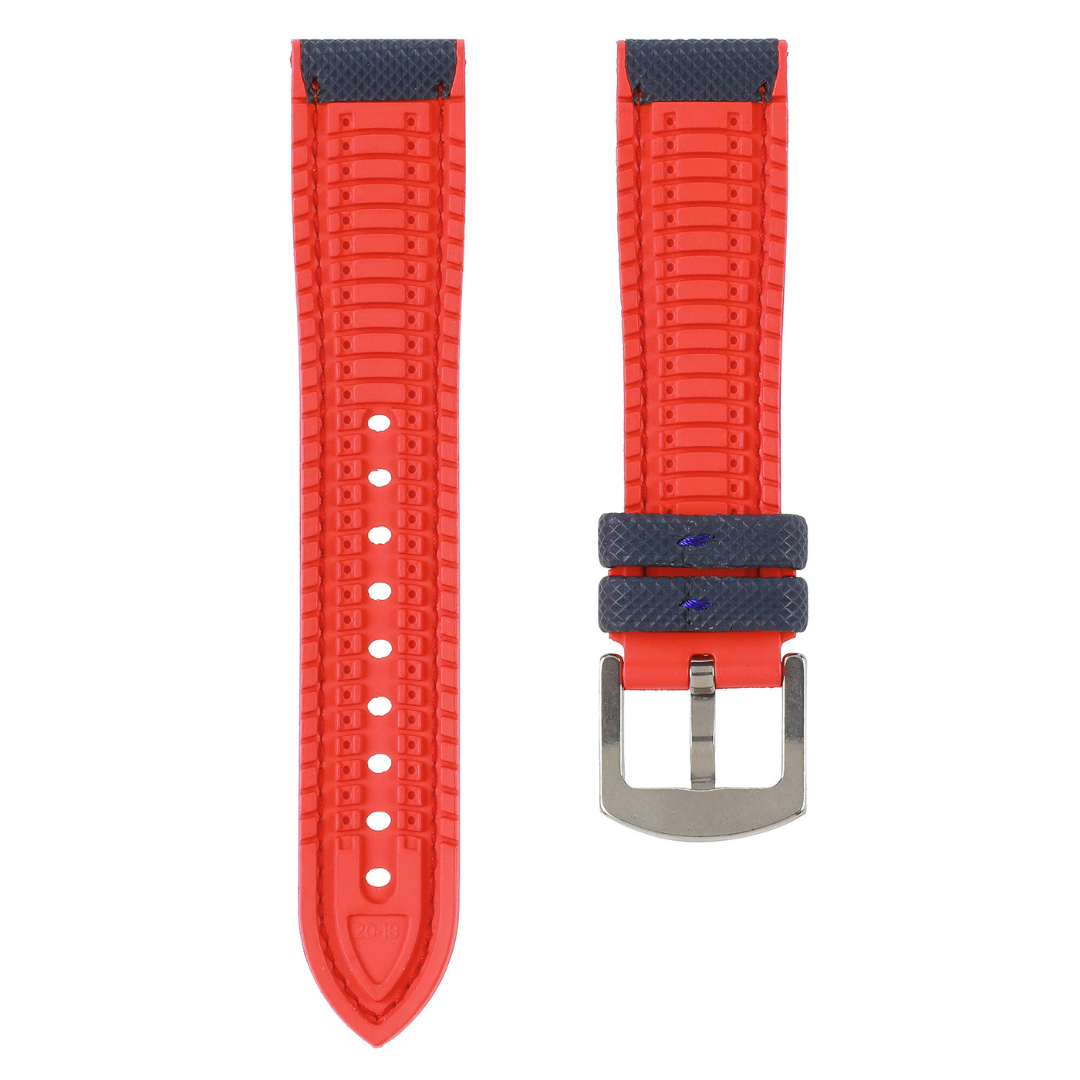 #color_Blue Nylon White Stitch / Red FKM Rubber