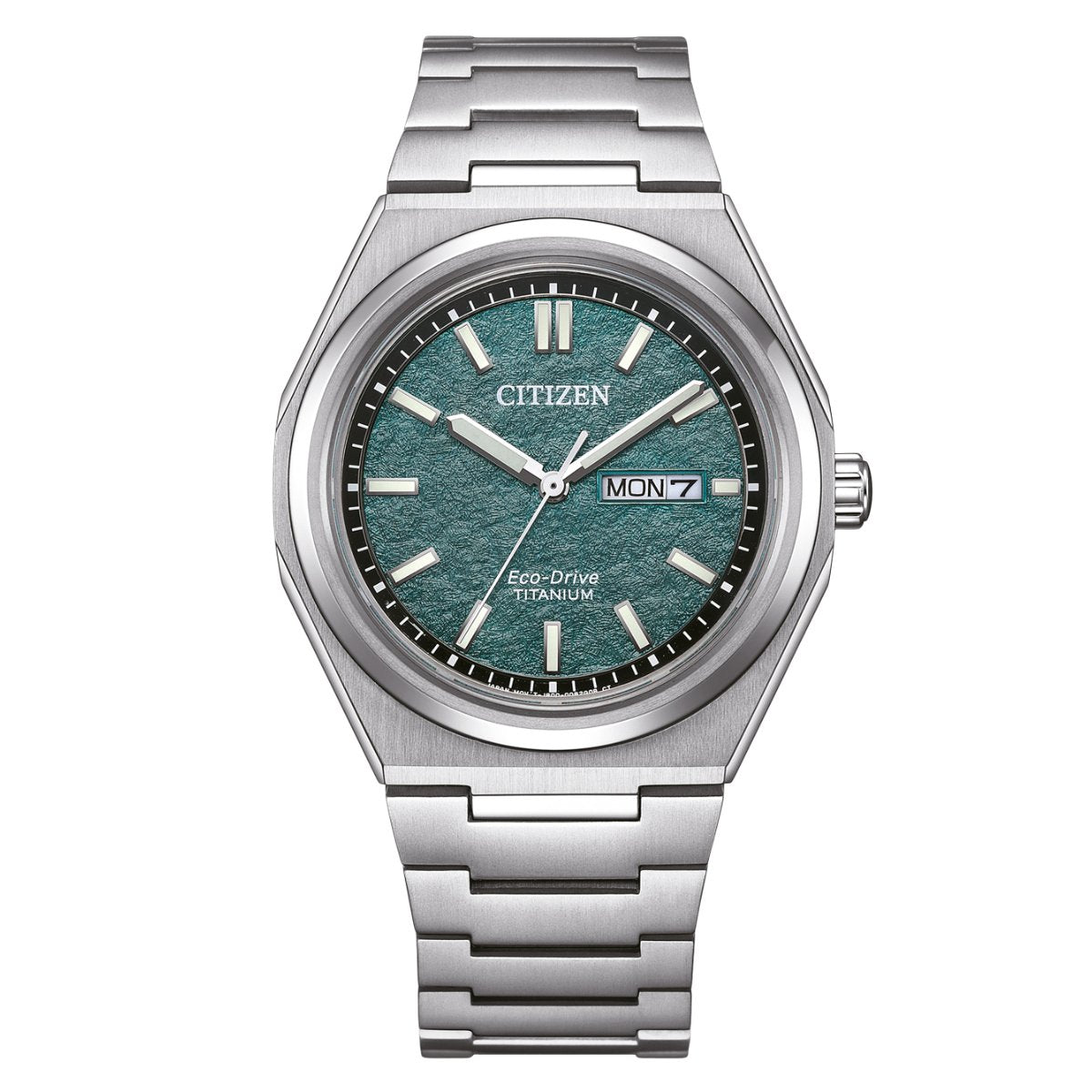 Citizen AW0130-85 AW0130-85XE AW0130-85X Green Dial Eco-Drive Super Titanium Watch -Citizen