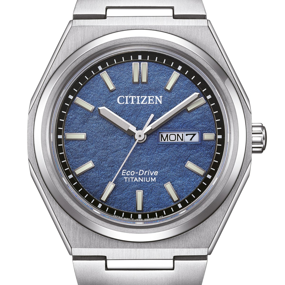 Citizen AW0130-85LE AW0130 AW0130-85L Blue Dial Eco-Drive Super Titanium Mens Watch -Citizen