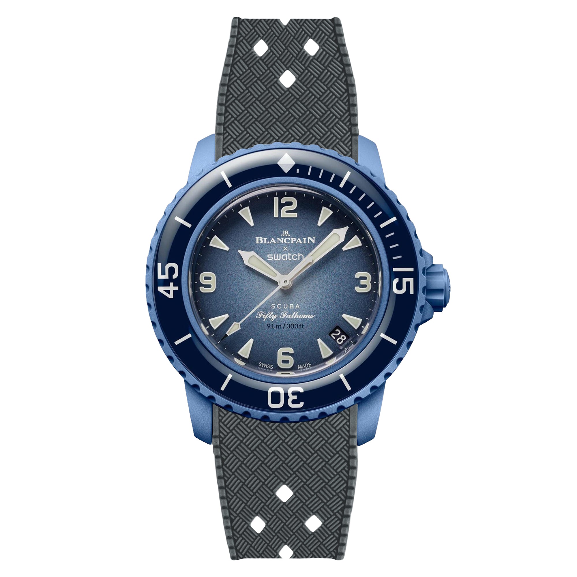 Tropical Rubber Strap for Blancpain X Swatch Atlantic Ocean - Dark Grey (2415)