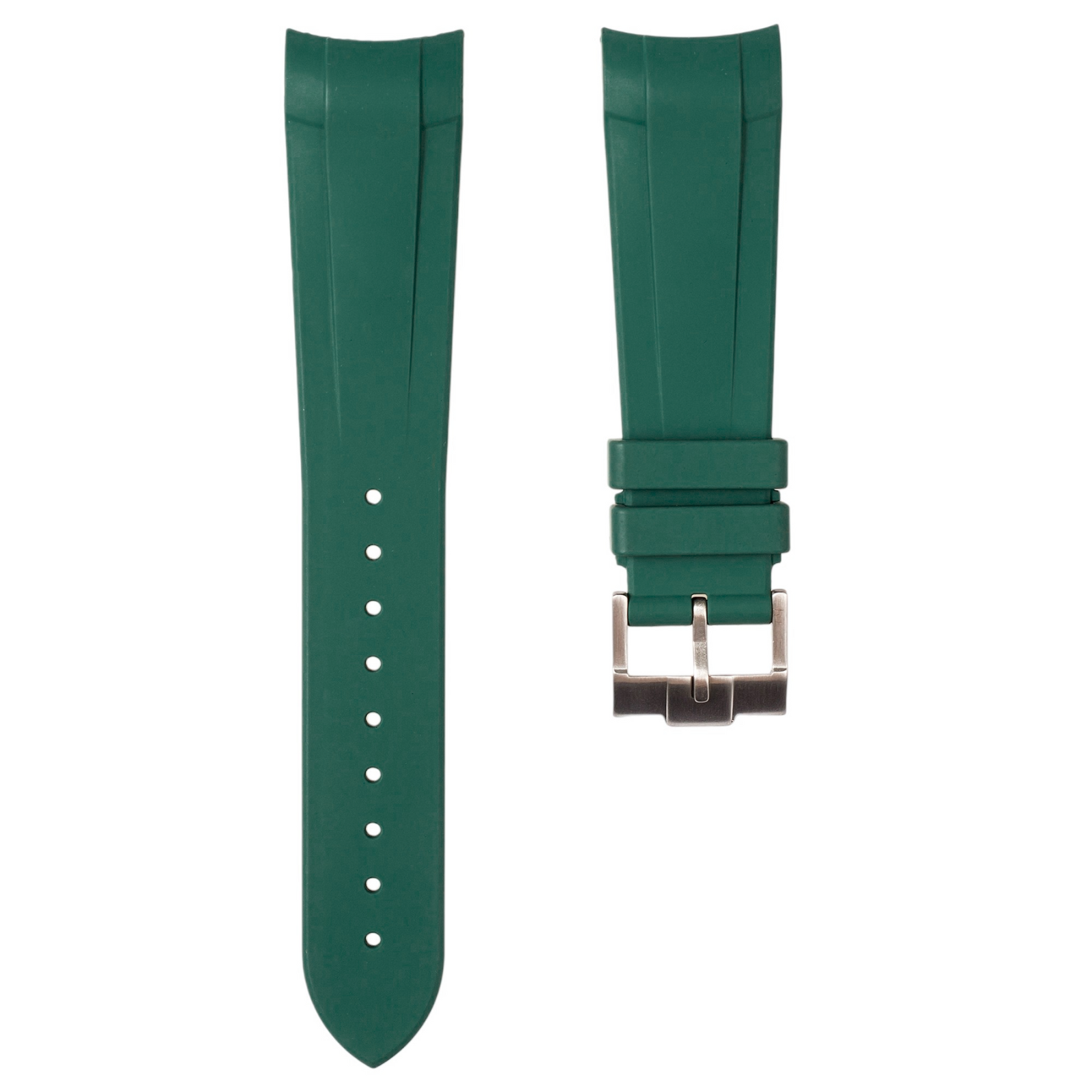 Integrated Curved End FKM Rubber Strap for Tudor Black Bay GMT - Green (2436)