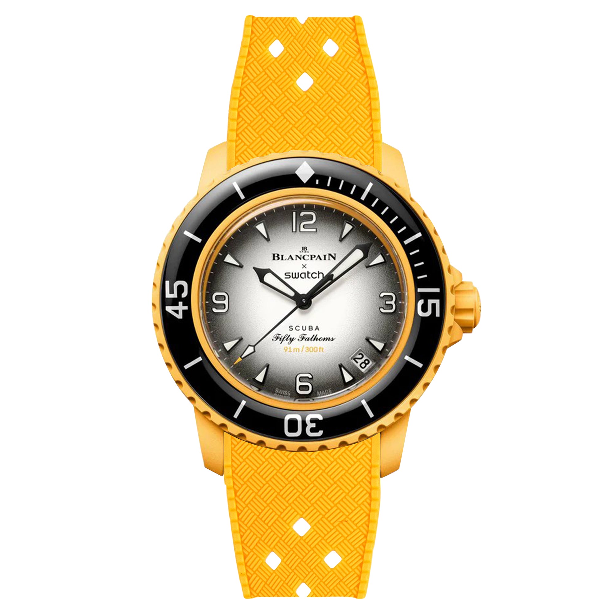 Tropical Rubber Strap for Blancpain X Swatch Pacific Ocean - Mustard Yellow (2415)