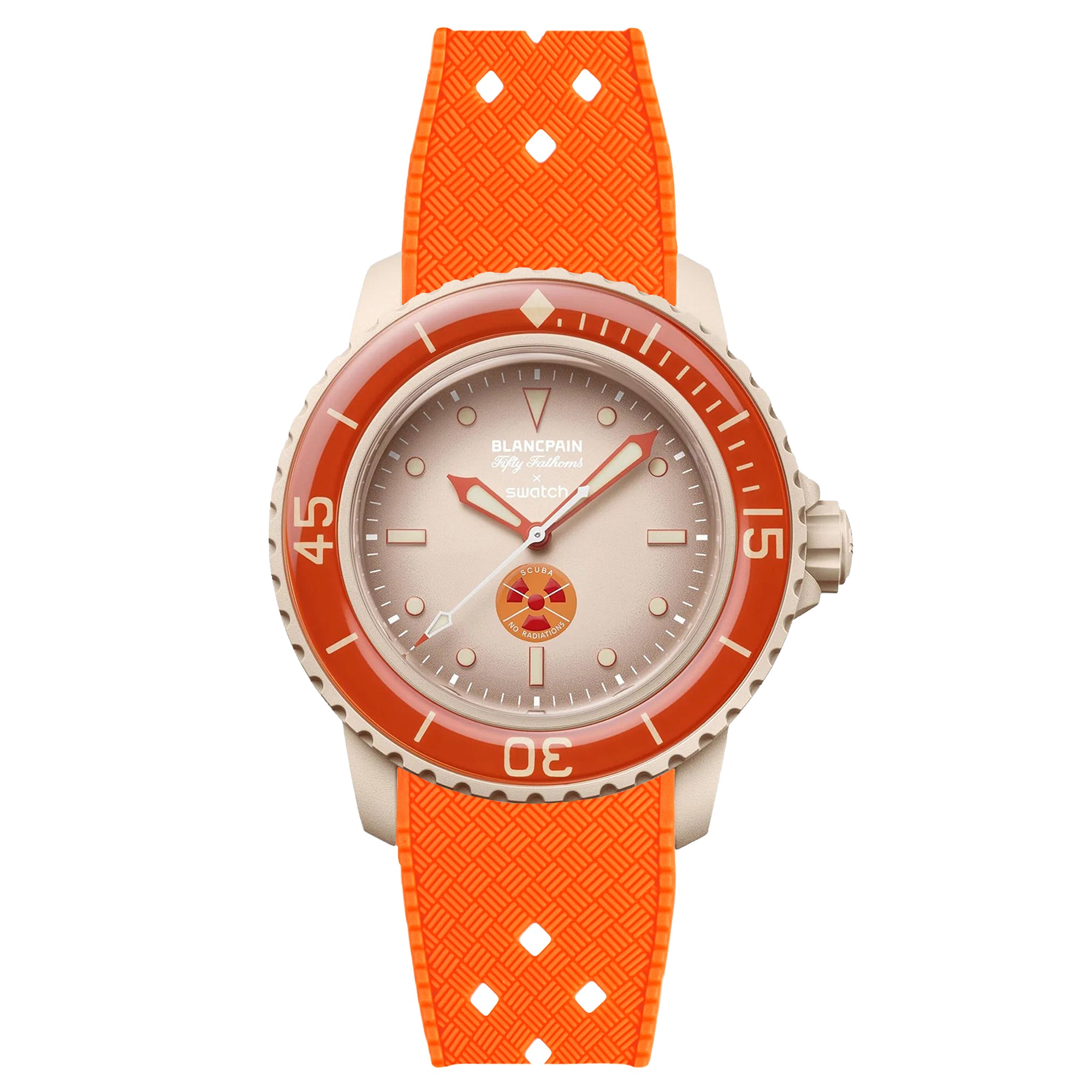 Tropical Rubber Strap for Blancpain X Swatch Artic Ocean - Orange (2415)