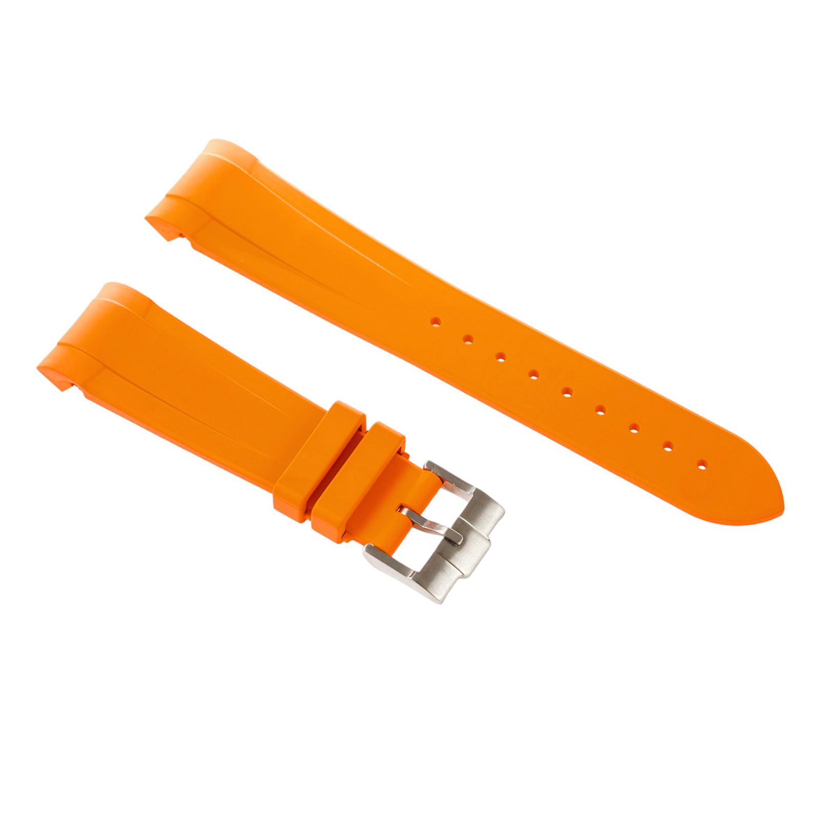 Integrated Curved End FKM Rubber Strap for Tudor Black Bay GMT - Orange (2436)