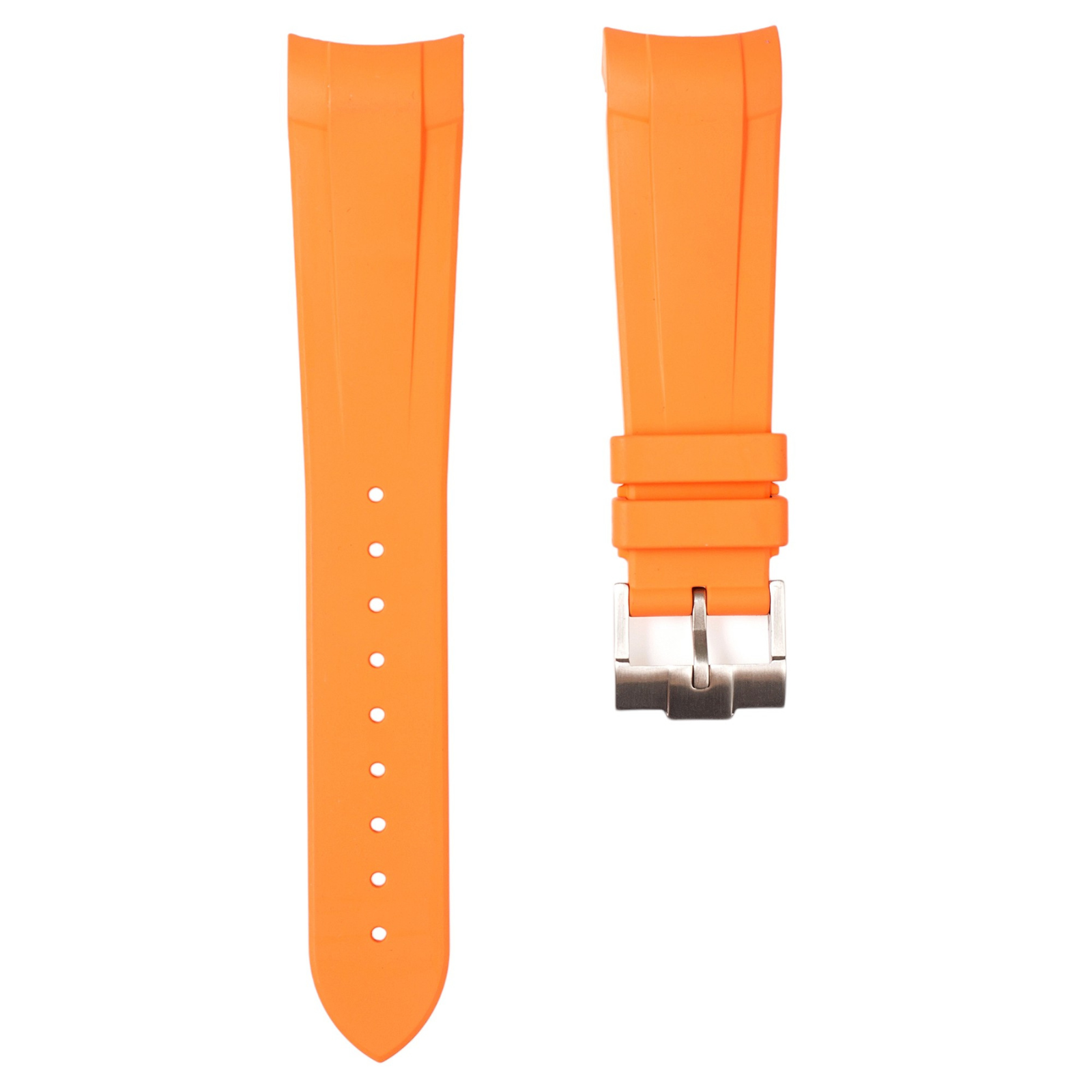 Integrated Curved End FKM Rubber Strap for Tudor Black Bay GMT - Orange (2436)