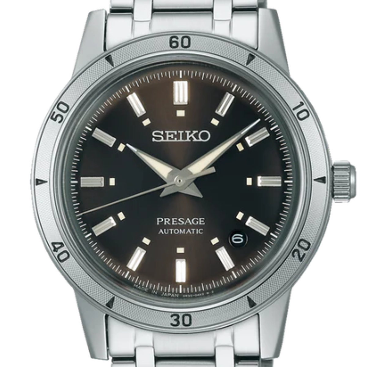 Seiko SRPL09 SRPL09K1 SRPL09K Presage 60's Style Black Dial Mechanical Watch