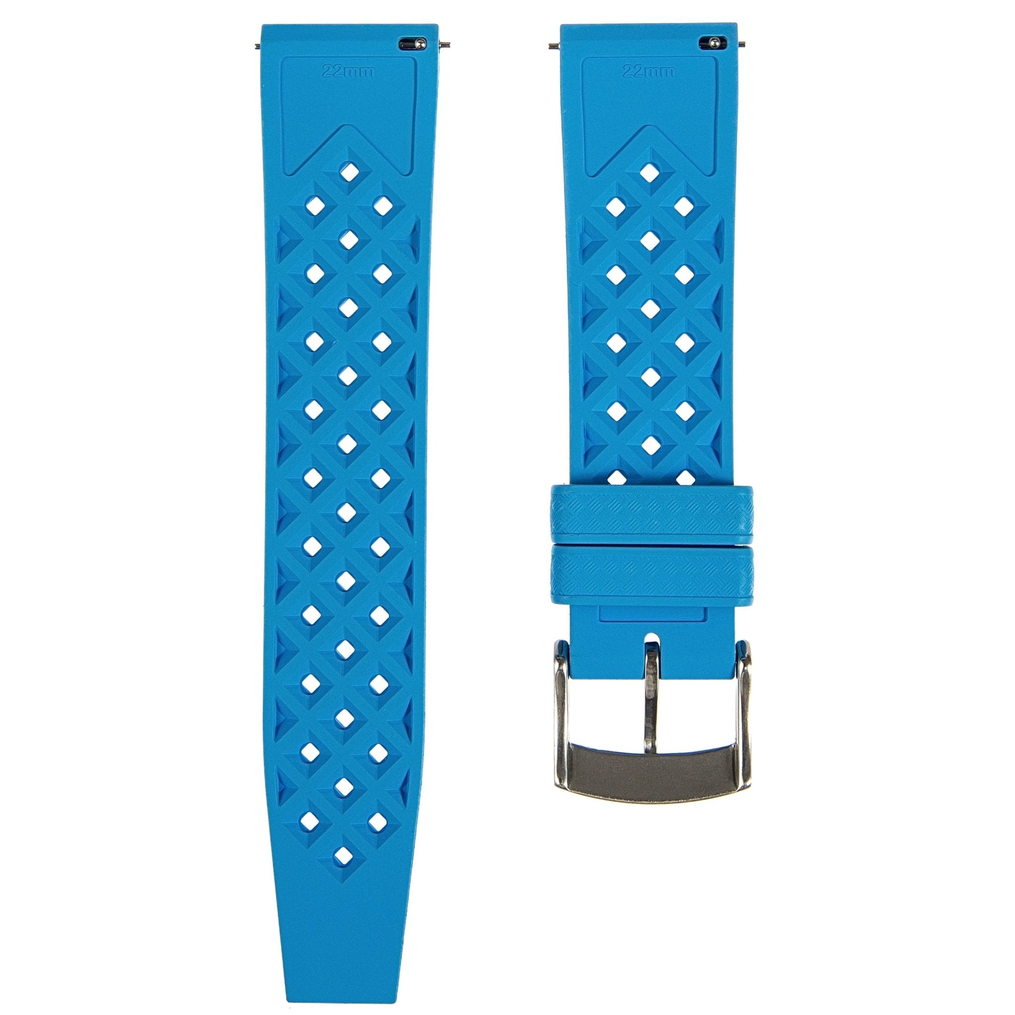 Calypso Tropical Style FKM Rubber Strap- Quick-Release-Compatible with Omega x Swatch - Turquoise (2422) -Strapseeker