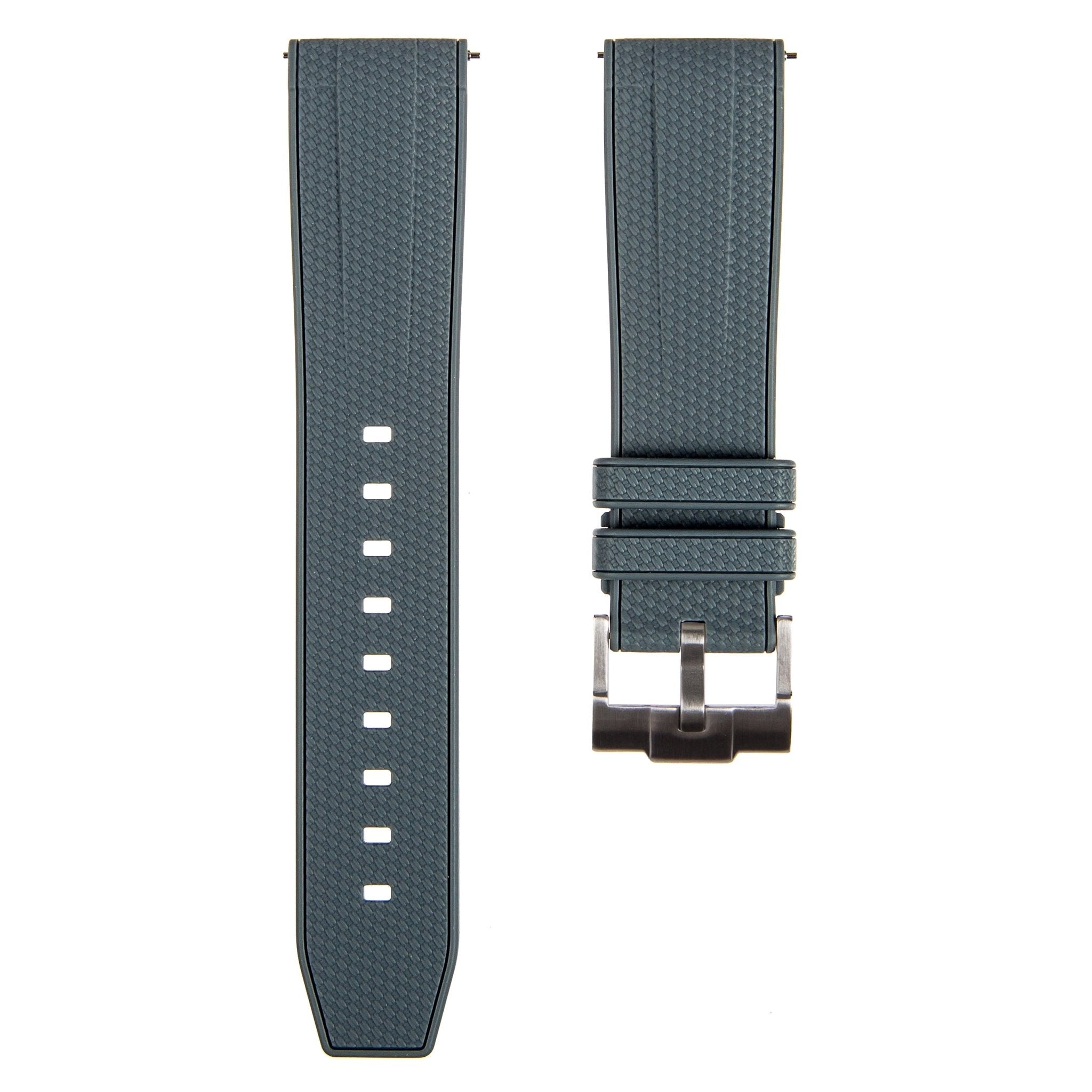 Flexweave Premium SIlicone Rubber Strap - Quick-Release - Compatible with Blancpain x Swatch – Grey (2423) -Strapseeker