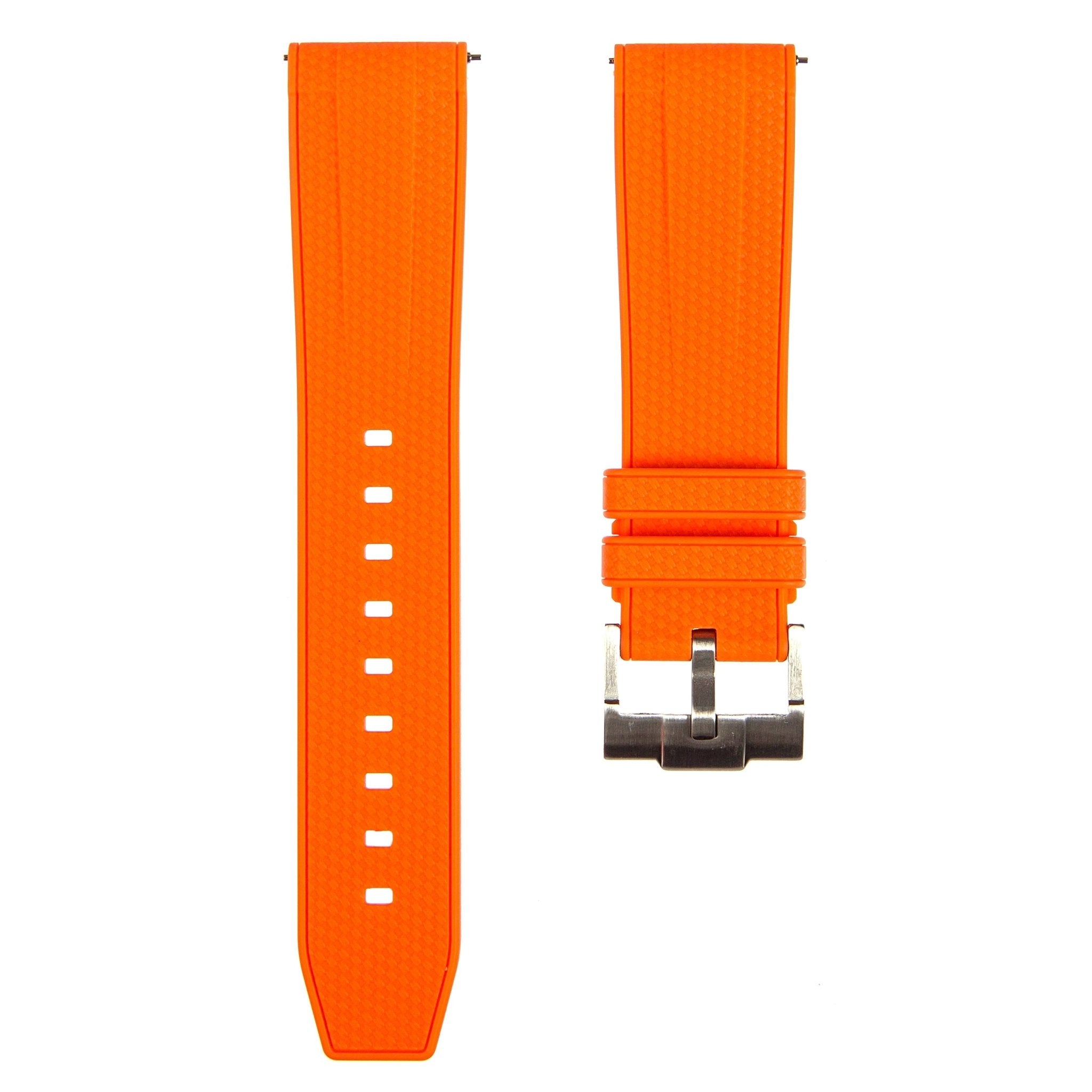 Flexweave Premium SIlicone Rubber Strap - Quick-Release - Compatible with Blancpain x Swatch – Orange (2423) -Strapseeker