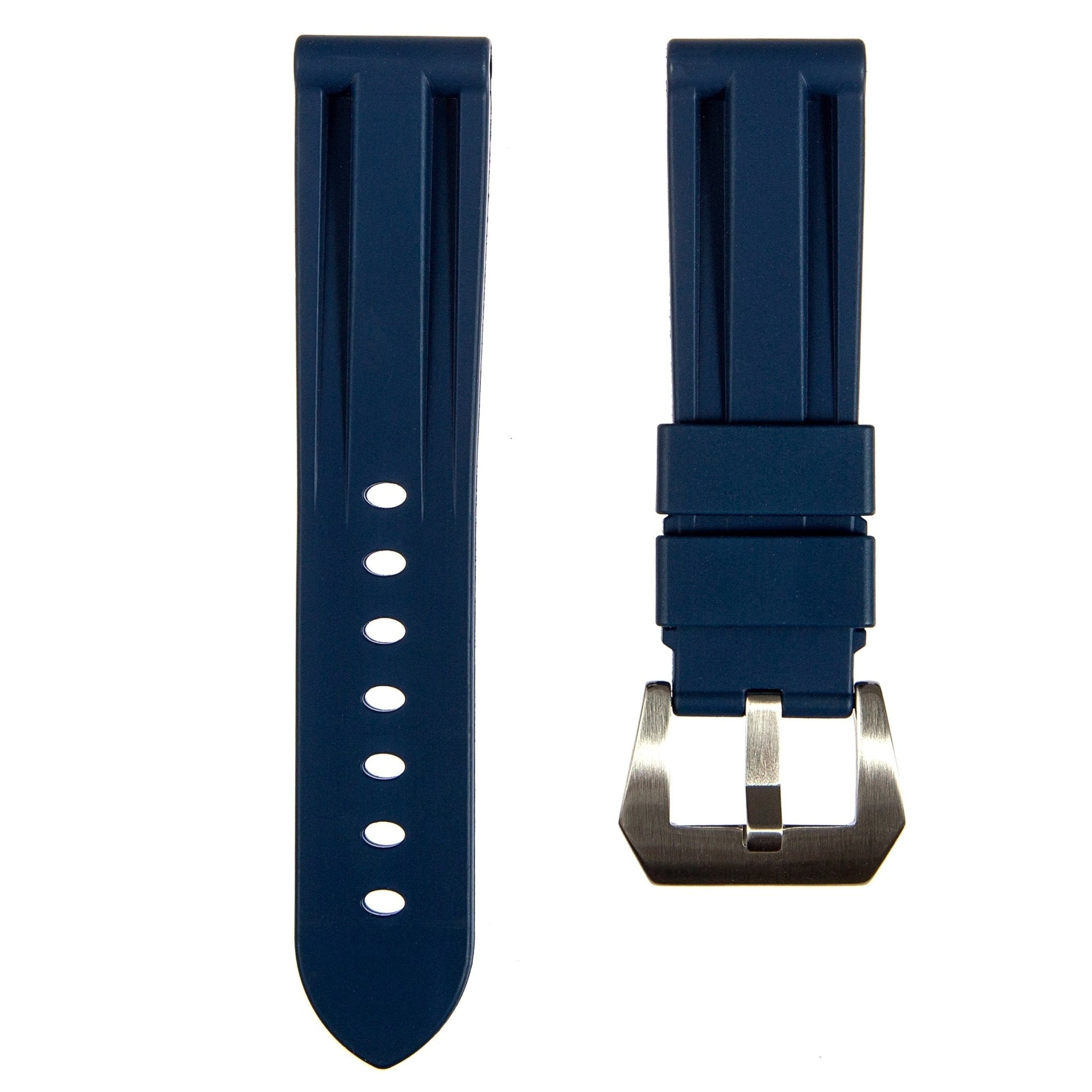 Pinnacle FKM Rubber Strap – Compatible with Panerai –Navy (2420 | FKM) -Strapseeker