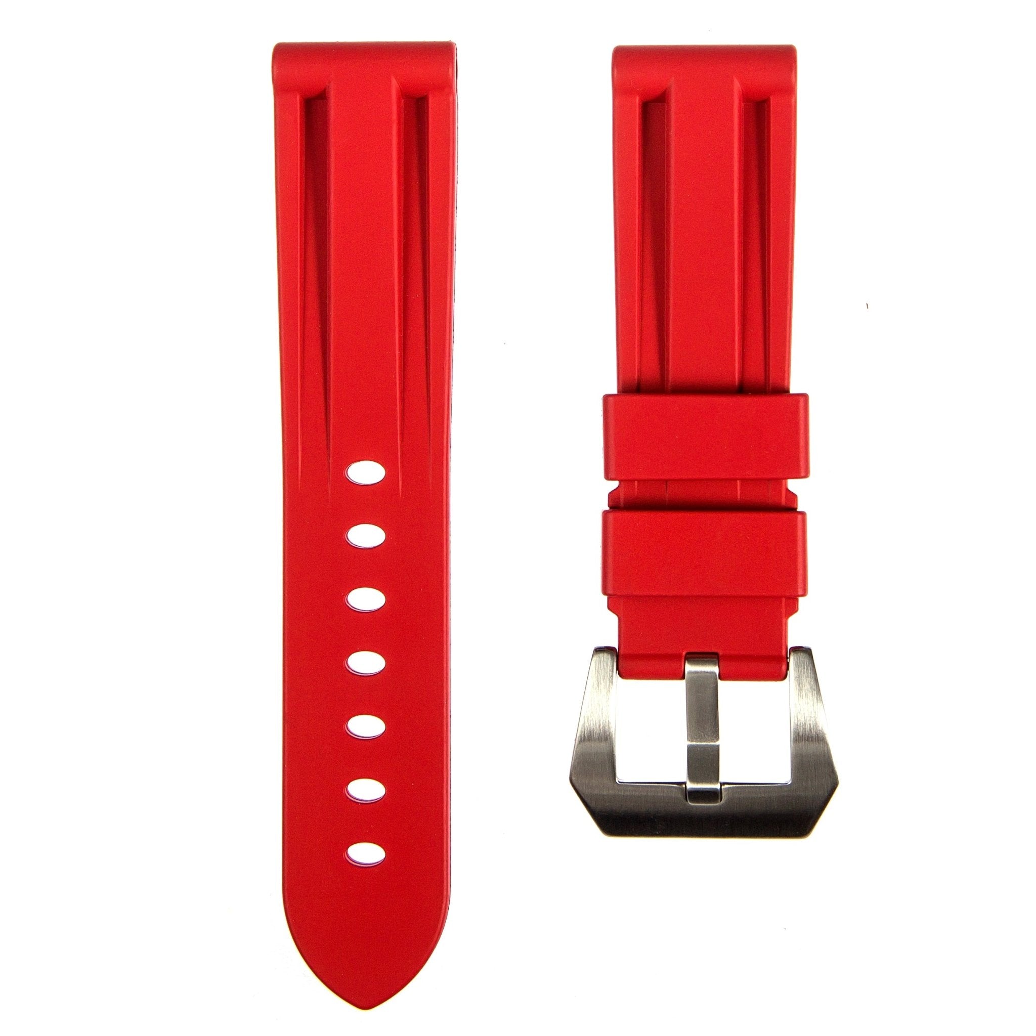 Pinnacle FKM Rubber Strap – Compatible with Panerai –Red (2420 | FKM) -Strapseeker