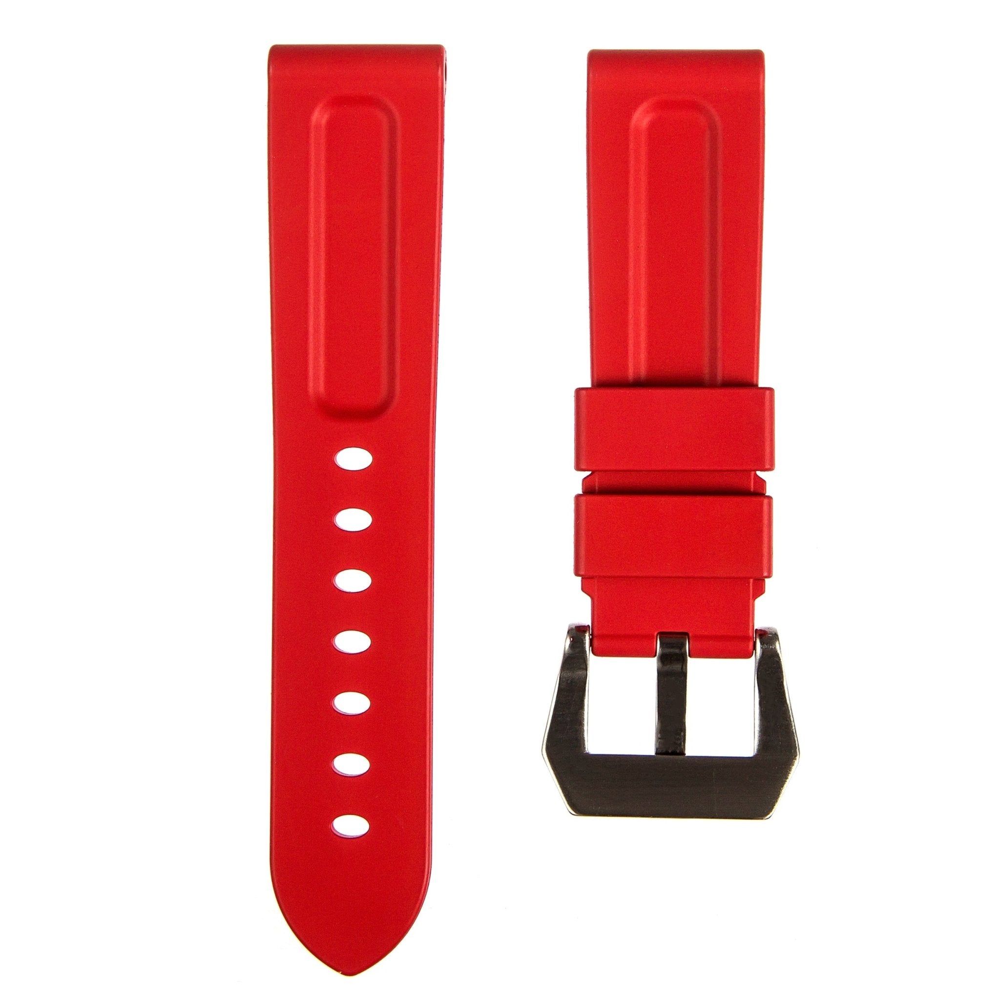 Pinnacle FKM Rubber Strap – Compatible with Panerai – Red (2420 | FKM) -Strapseeker