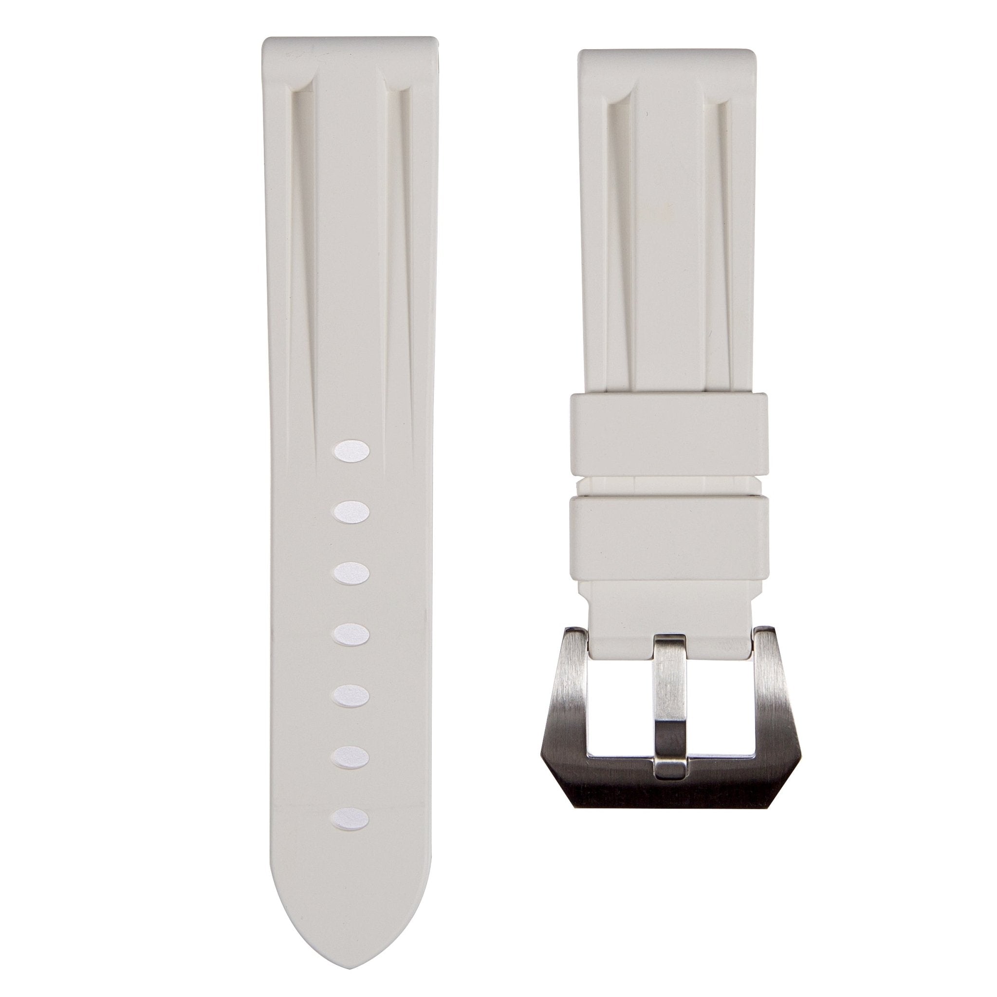 Pinnacle FKM Rubber Strap – Compatible with Panerai –White (2420 | FKM) -Strapseeker