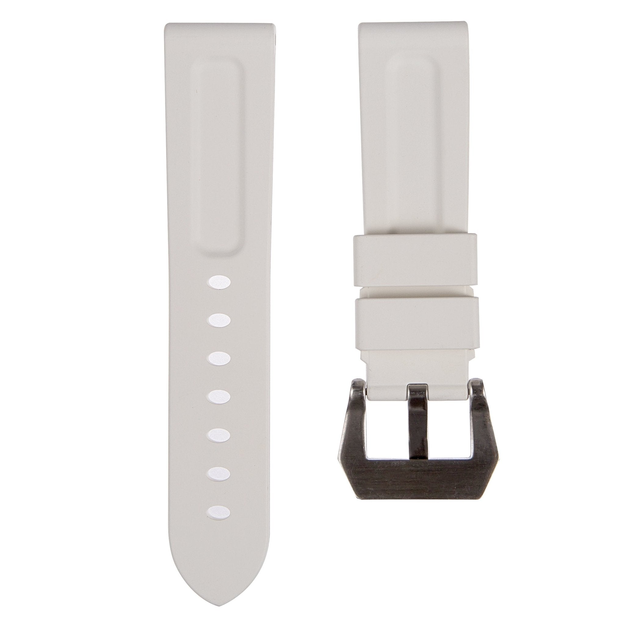 Pinnacle FKM Rubber Strap – Compatible with Panerai – White (2420 | FKM) -Strapseeker