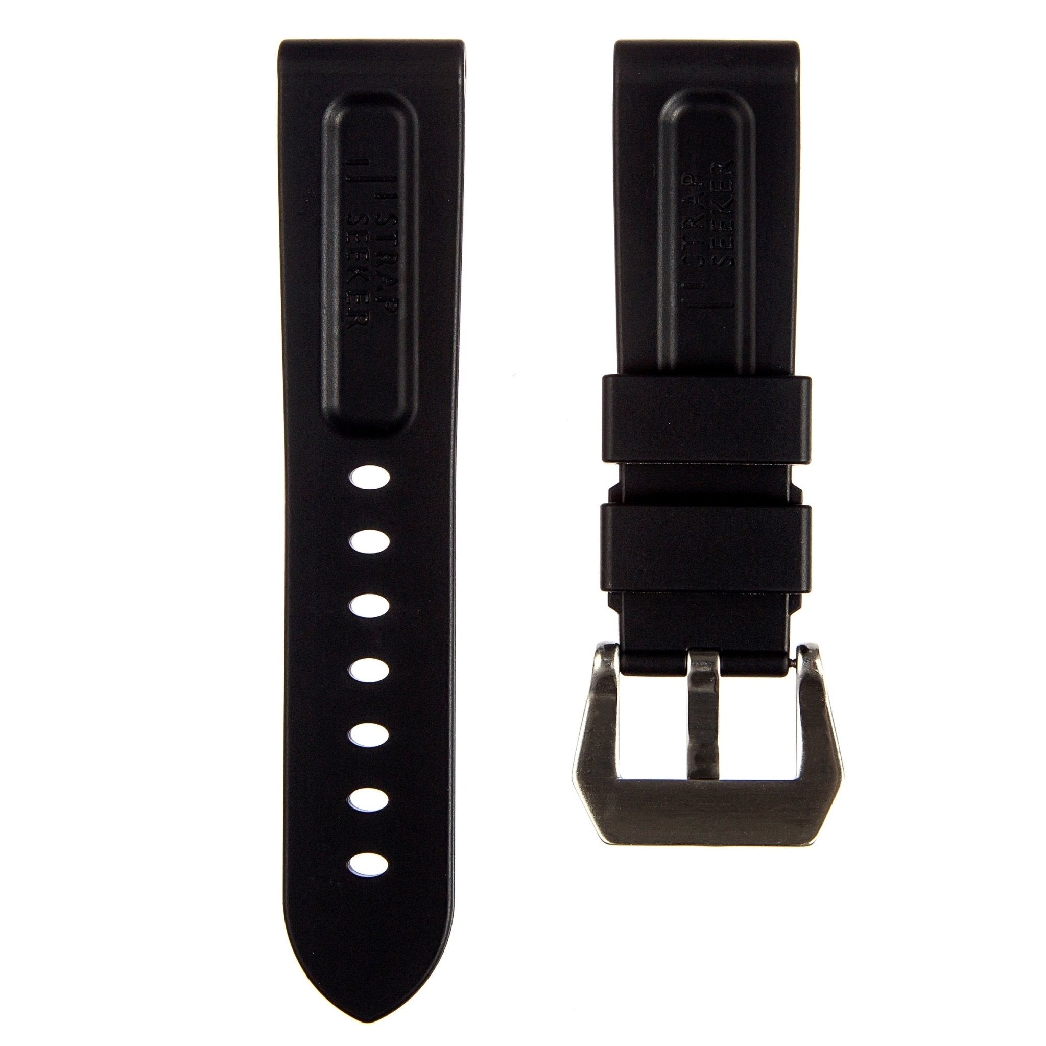 Pinnacle Premium Silicone Strap - Compatible with Panerai - Black (2420 | LSR) -Strapseeker