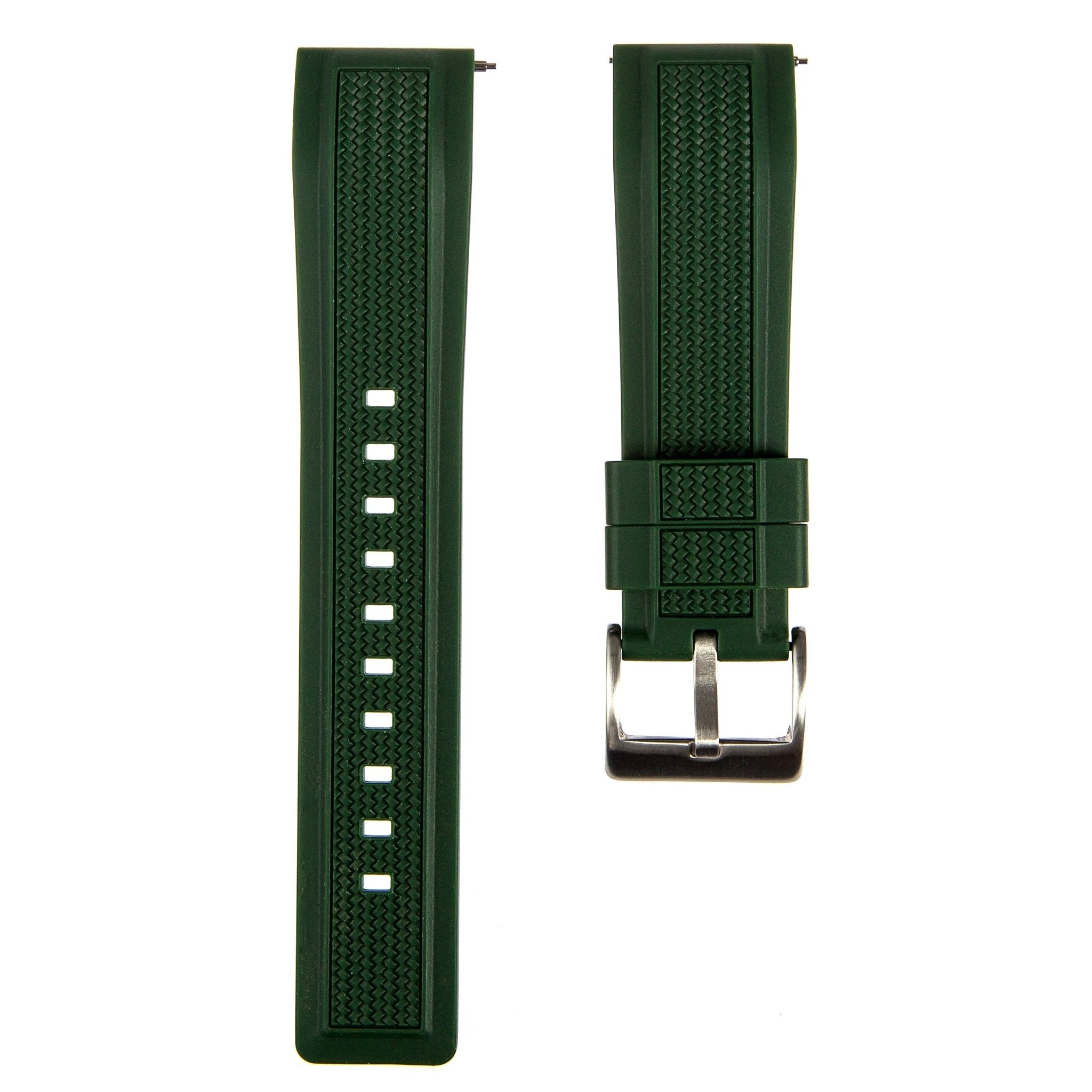 Stryke Premium SIlicone Rubber Strap - Quick-Release - Compatible with Omega Moonwatch – Green (2424) -StrapSeeker