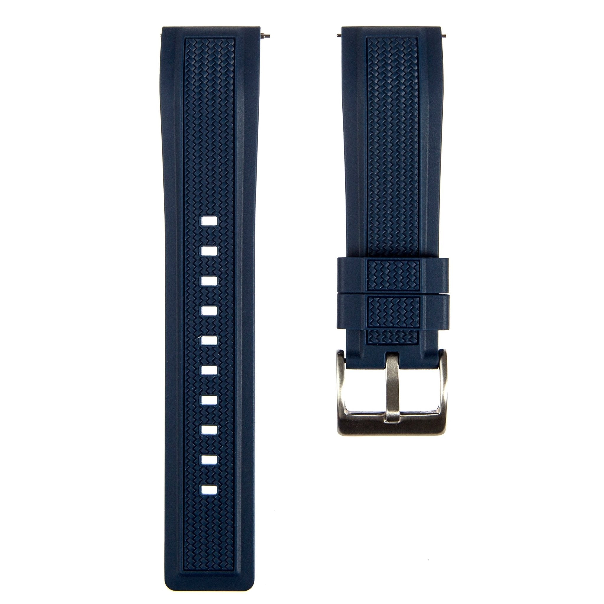 Stryke Premium SIlicone Rubber Strap - Quick-Release - Compatible with Omega Moonwatch – Navy (2424) -StrapSeeker