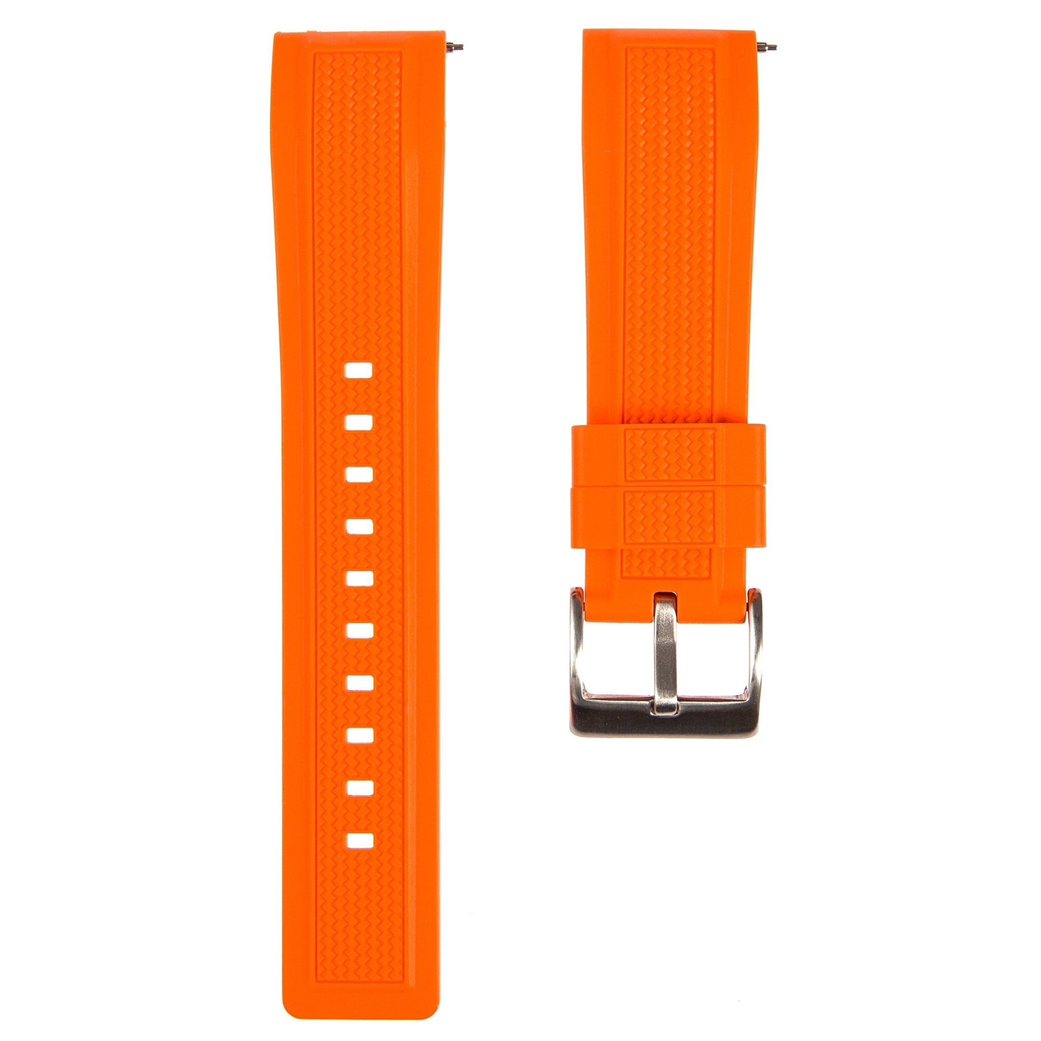 Stryke Premium SIlicone Rubber Strap - Quick-Release - Compatible with Omega Moonwatch – Orange (2424) -StrapSeeker