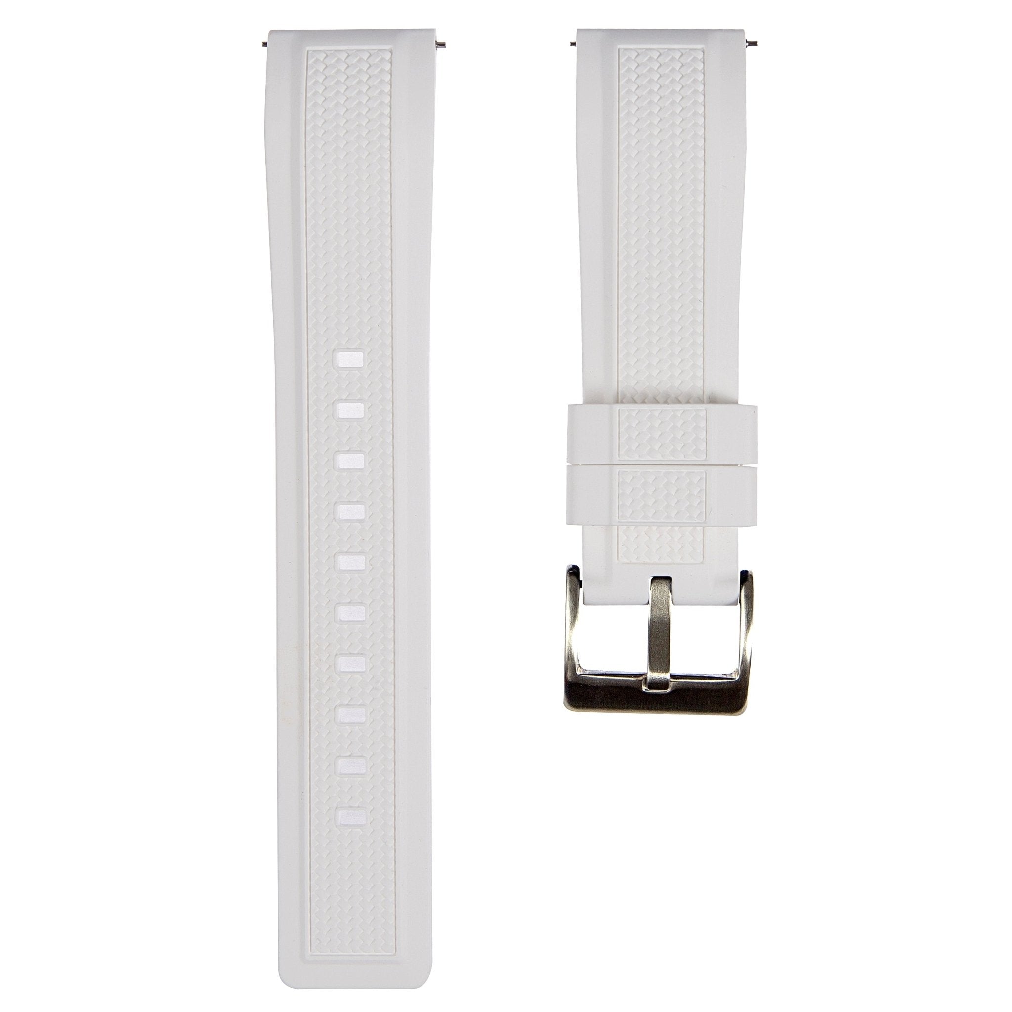 Stryke Premium SIlicone Rubber Strap - Quick-Release - Compatible with Omega Moonwatch – White (2424) -StrapSeeker