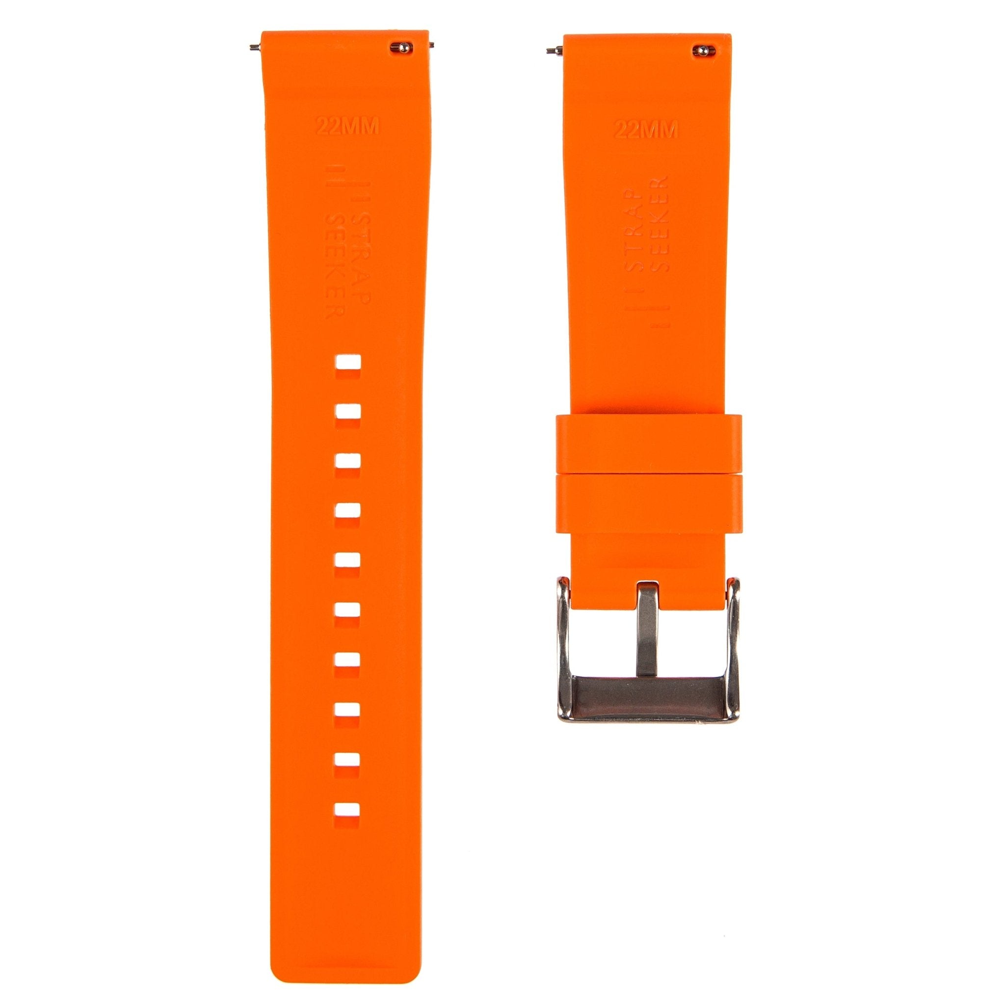 Stryke Premium SIlicone Rubber Strap - Quick-Release - Compatible with Omega x Swatch – Orange (2424) -StrapSeeker