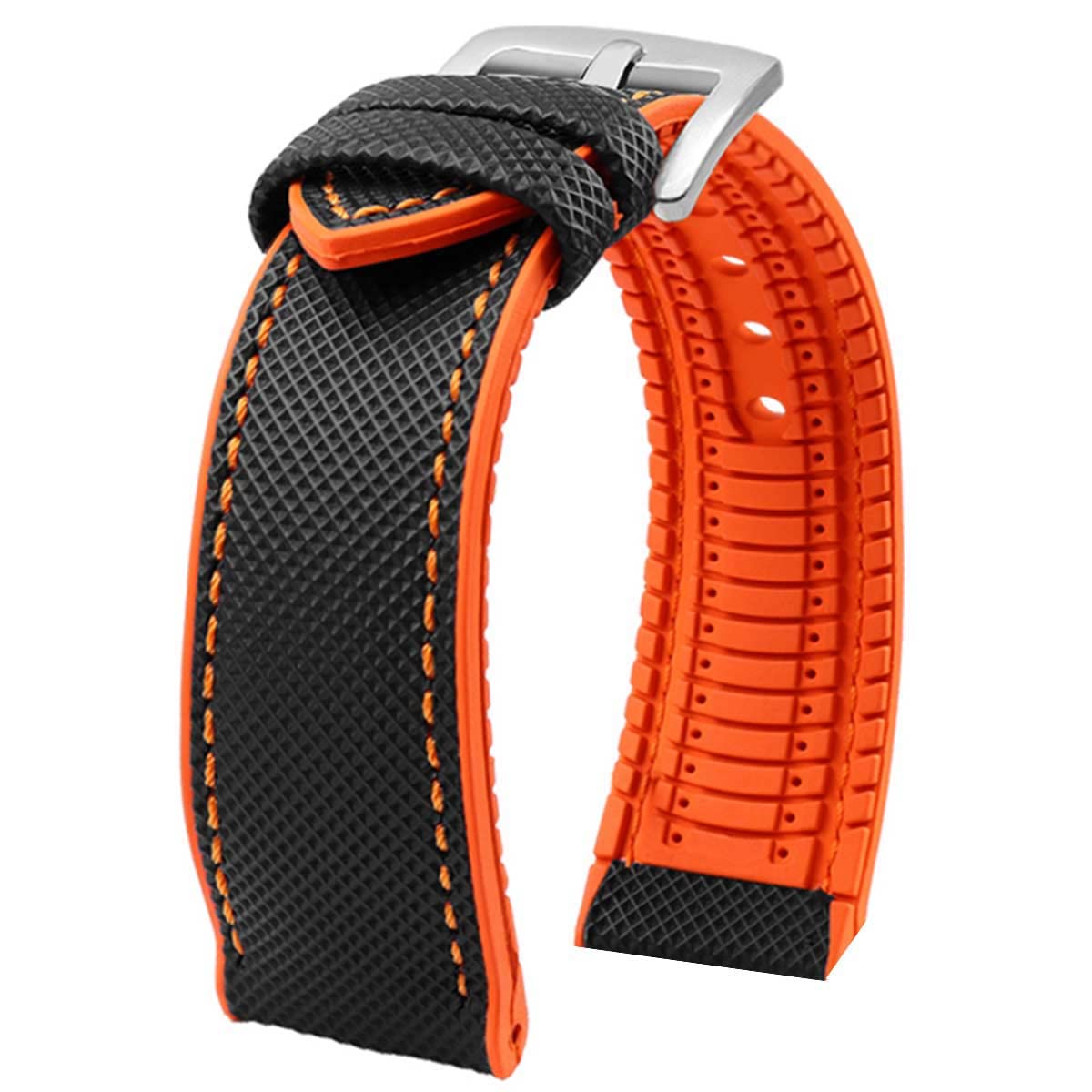 #color_Black Nylon Orange Stitch / Orange FKM Rubber