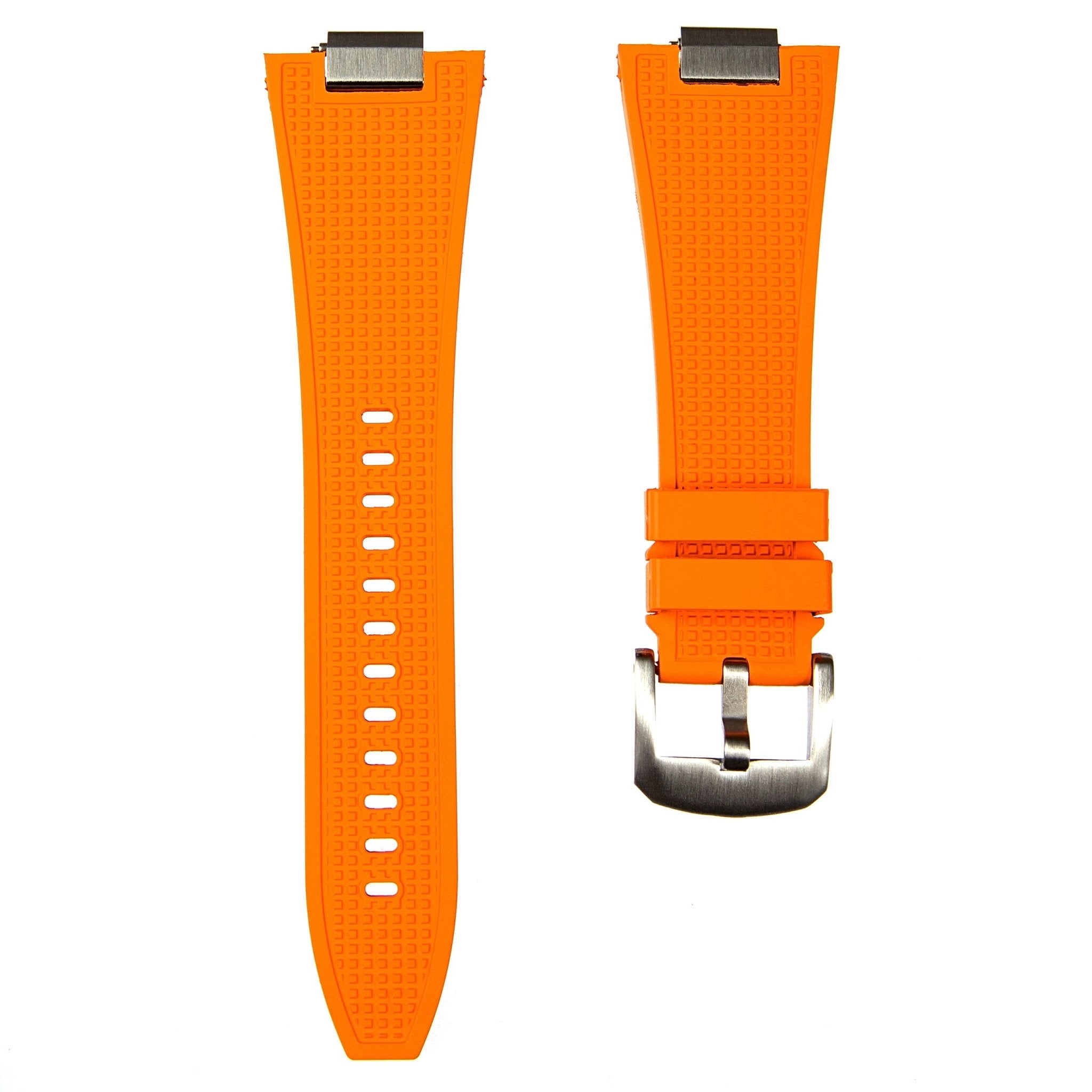 Waffle FKM Rubber Strap for Tissot PRX - Quick-Release - Orange (2433) -StrapSeeker