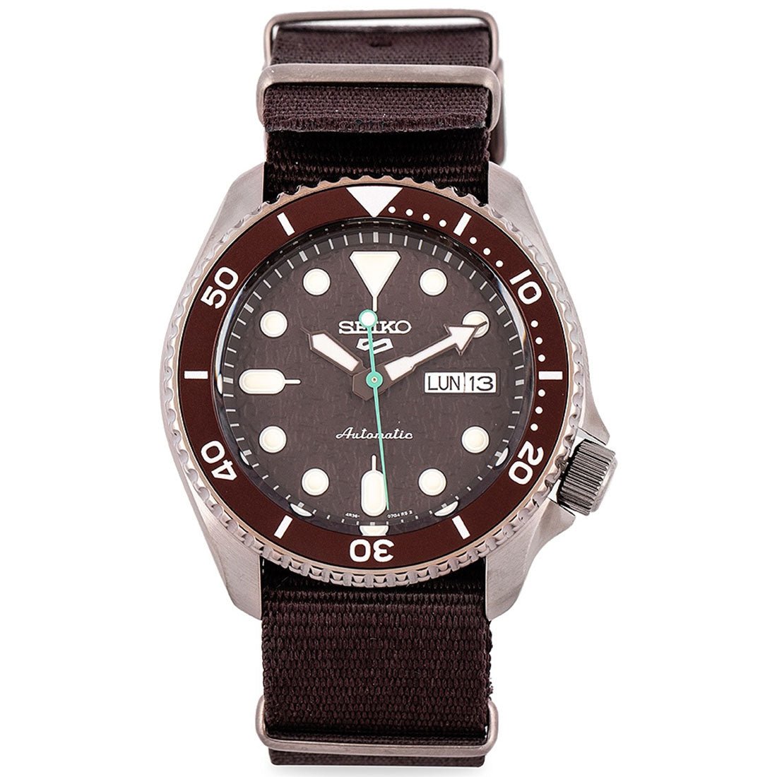 Seiko 5 Sports Mechanical Brown Dial SRPD85K1 SRPD85 Nylon Watch